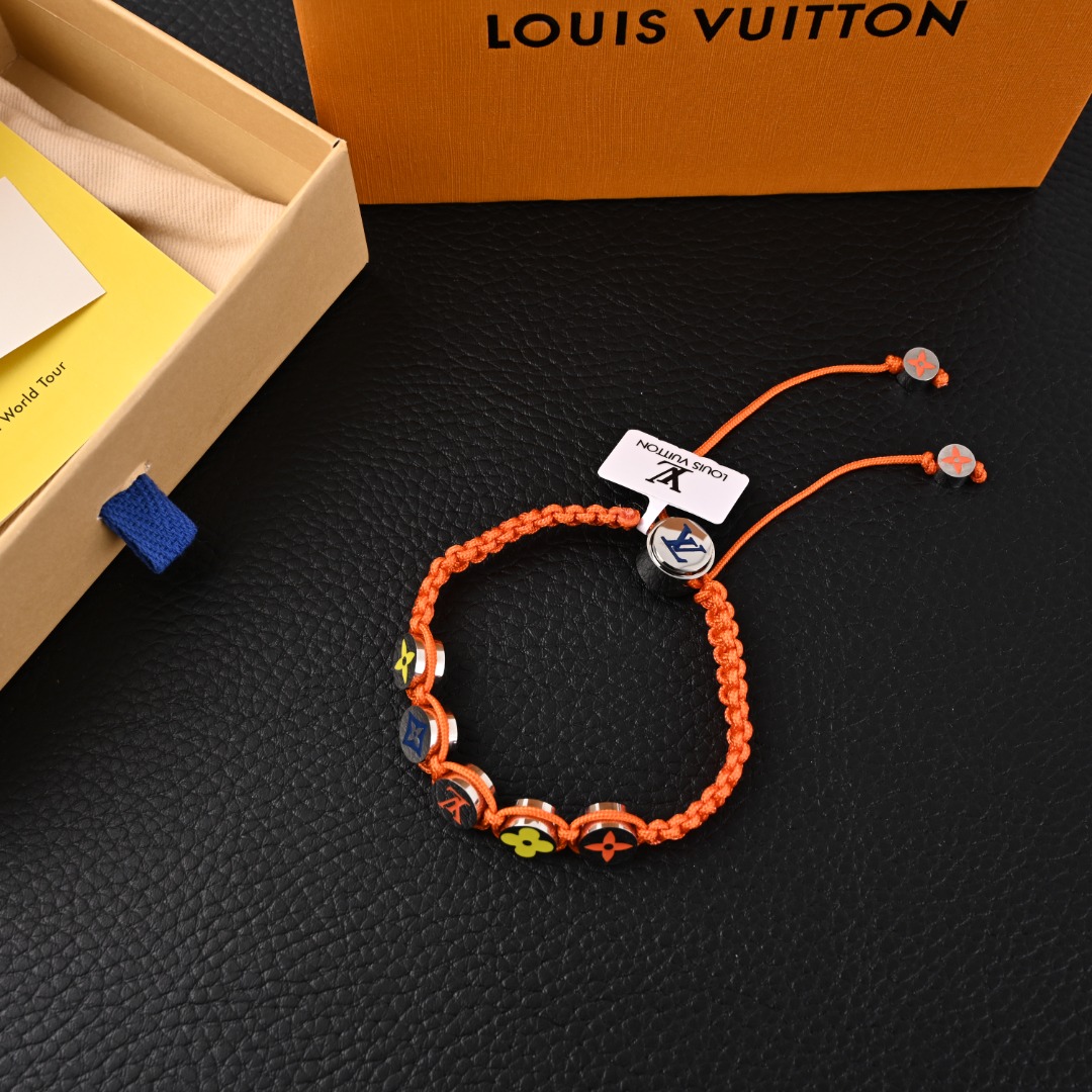 LOUIS VUITTON LV MONOGRAMCOLORS 字母装饰编织锦纶珐琅手链M1088A 附包装
