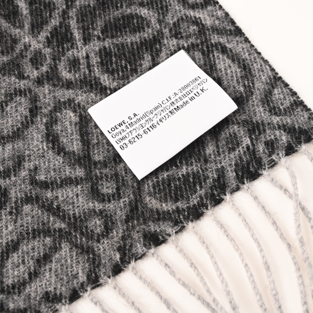 LOEWE罗意威 Anagram 提花双面羊毛羊绒流苏长围巾-High Quatity Cheap Brand wholesale wholesaler seller Clothes Bags handbags Sneakers Top Fashion Clothing Shoes from China Factory Chinese suppliers best Quality Beautiful Price LOEWE罗意威 Anagram 提花双面羊毛羊绒流苏长围巾
