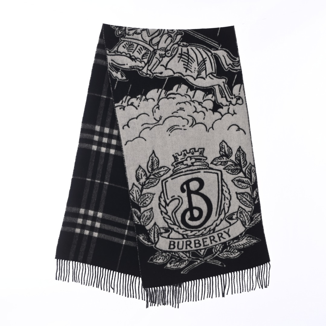 BURBERRY巴宝莉BBR 新风暴骑士双面羊绒披肩