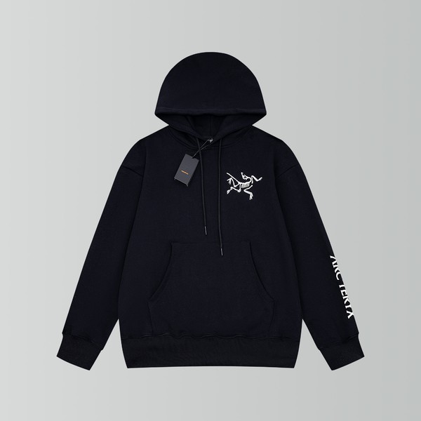 Arc’teryx Clothing Hoodies Black Printing Cotton Hooded Top