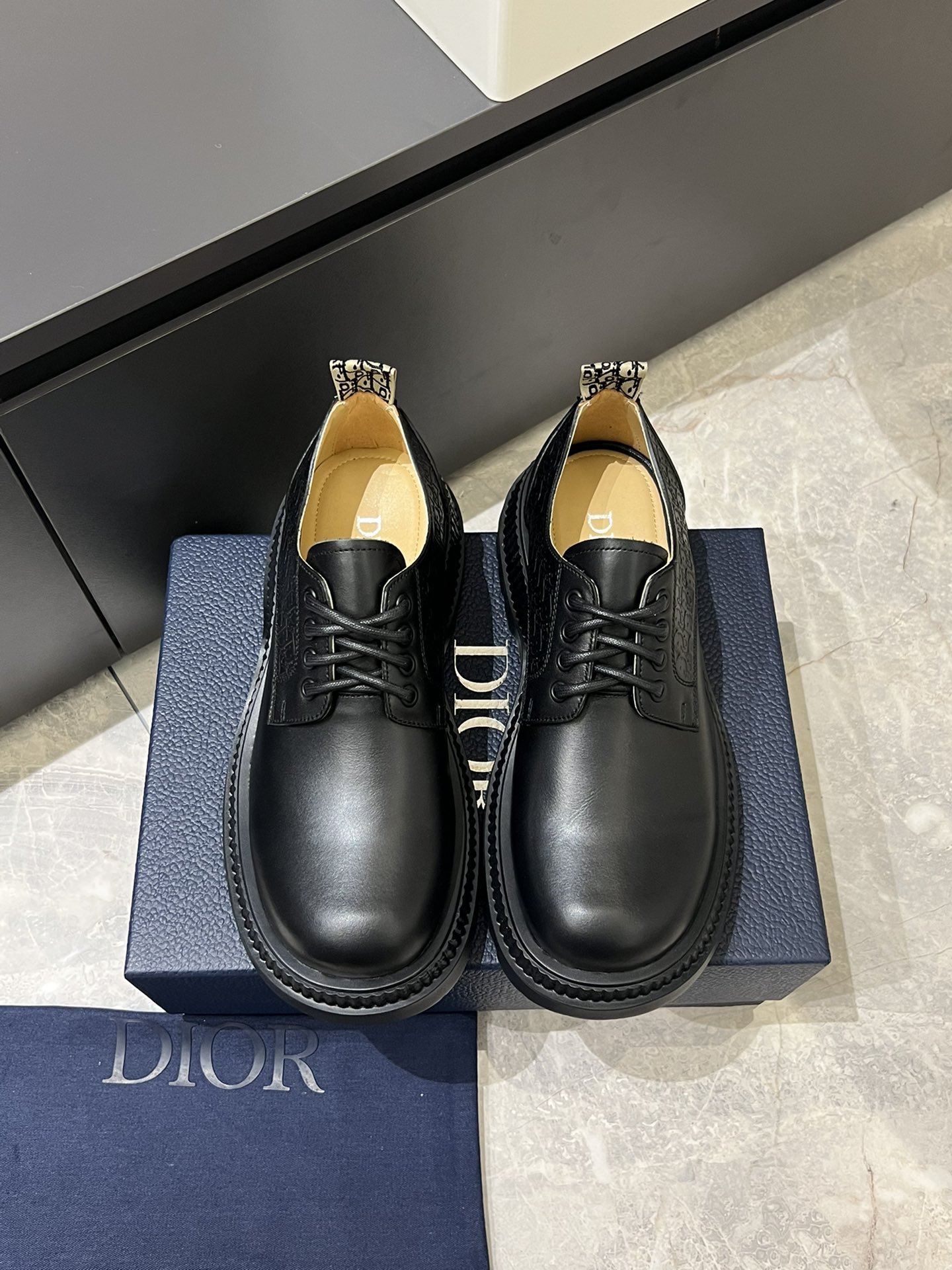 Dior Shoes Plain Toe Black Printing Men Cowhide Rubber Spring Collection Oblique Low Tops