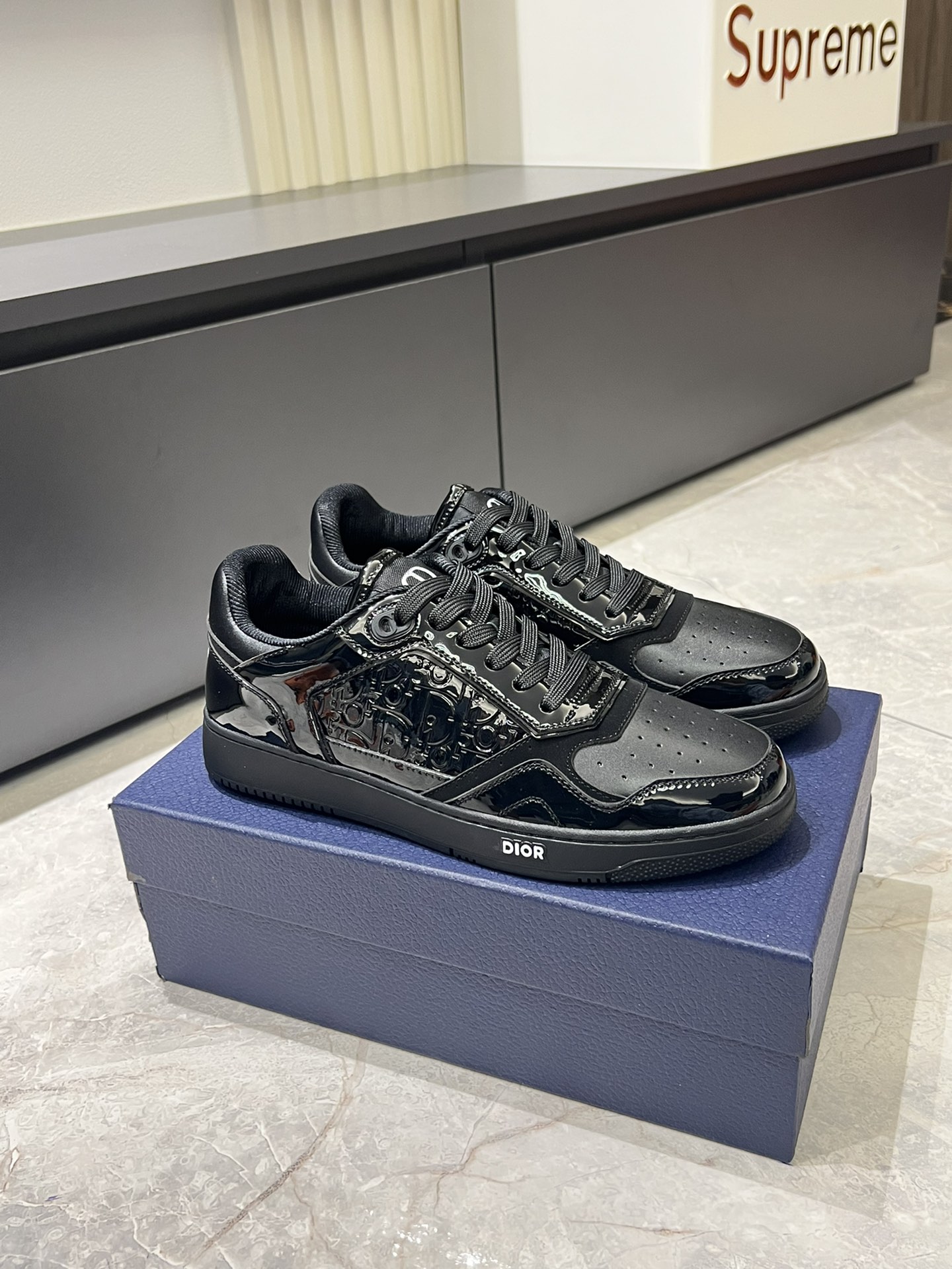Dior B27 Low-Top Black Leather Sneakers, Men Size 38-44 3 i1717322713 107 4