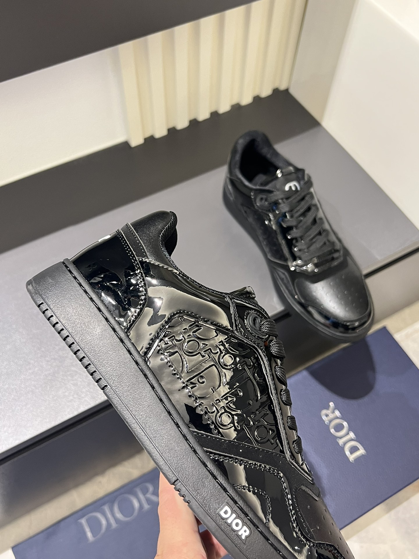 Dior B27 Low-Top Black Leather Sneakers, Men Size 38-44 9 i1717322713 1926 7