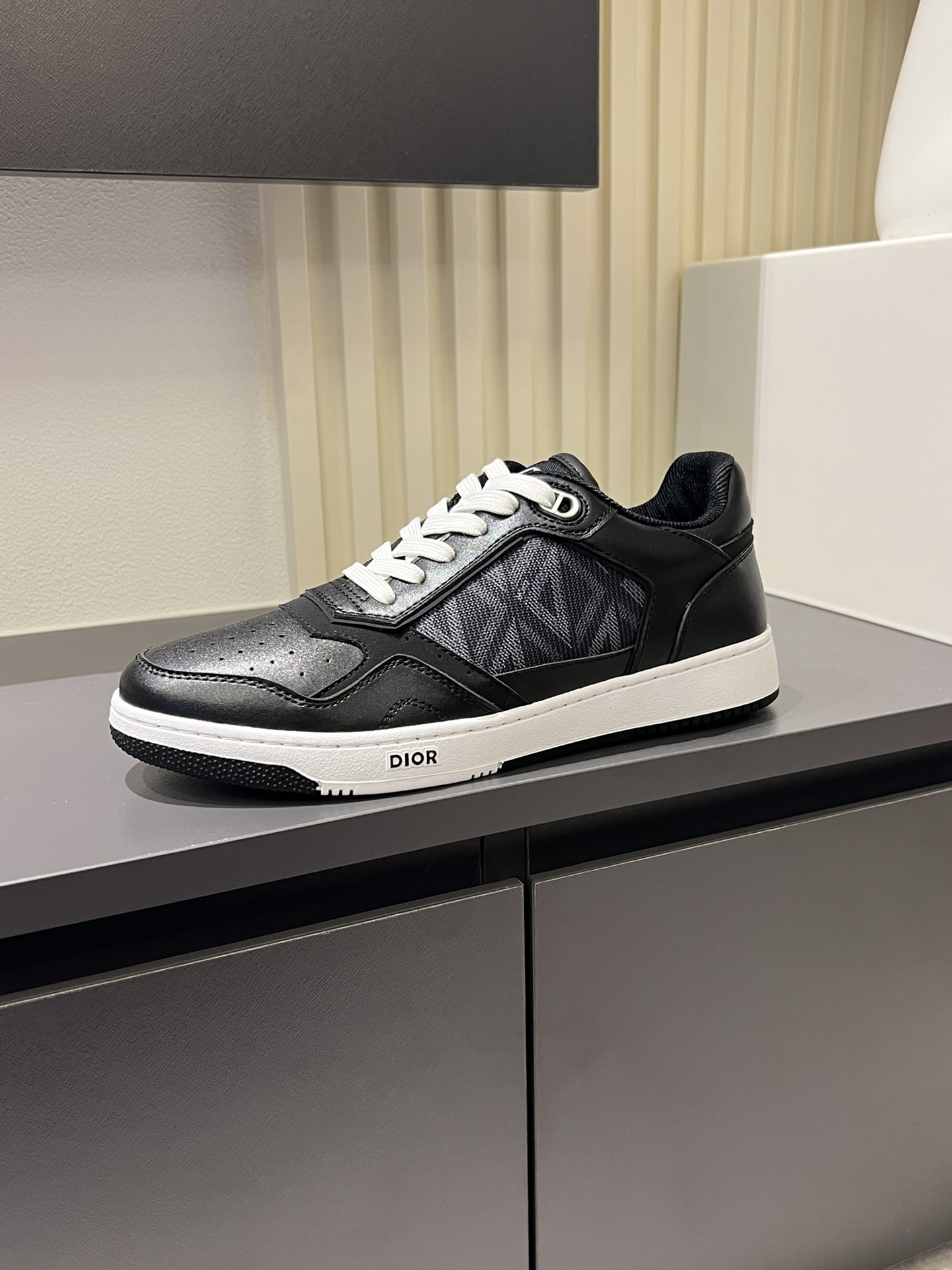 Dior B27 High-Top Sneakers Black Leather Oblique Jacquard, Men Size 38-44 6 i1717490751 9944 6