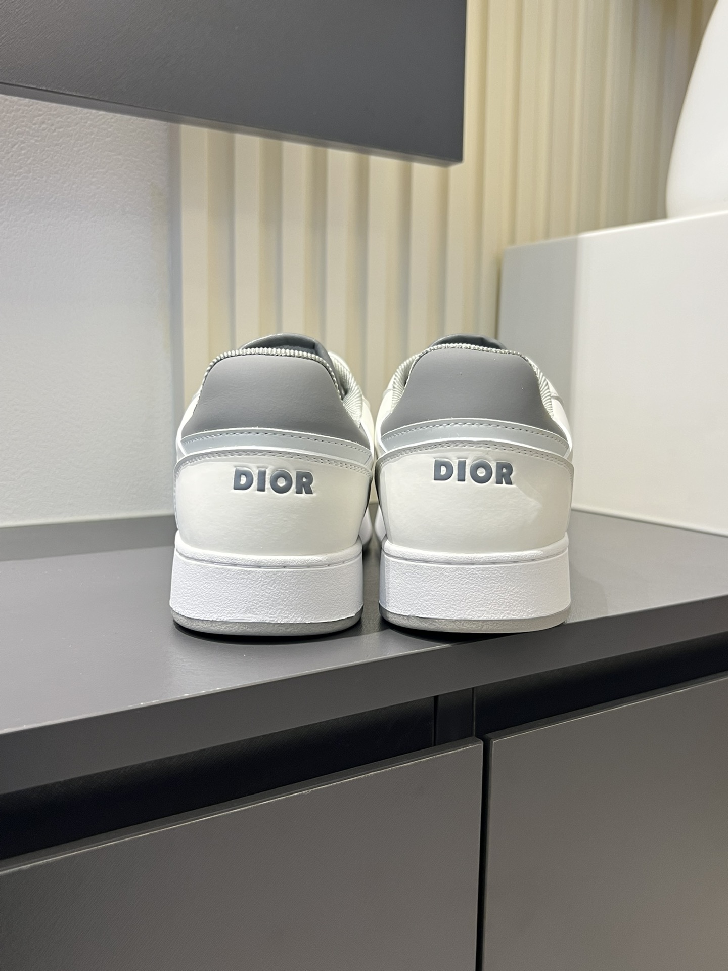 Dior B27 Low-Top Sneakers: Gray and White Leather with Oblique Print 10 i1717491327 4800 1