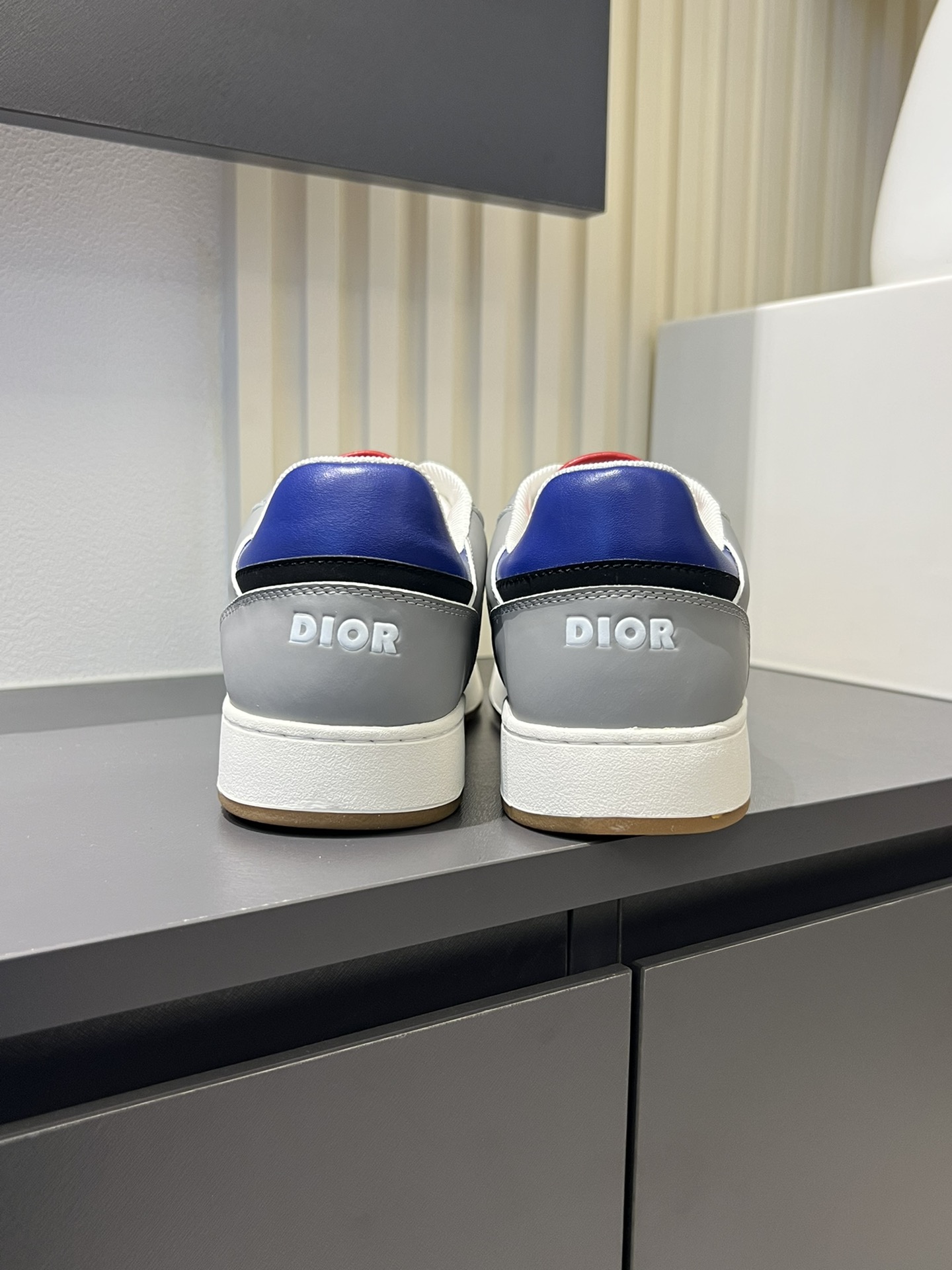 Dior B27 High-Top Sneakers - Gray & White Leather with Oblique Print 8 i1717491410 9183 8