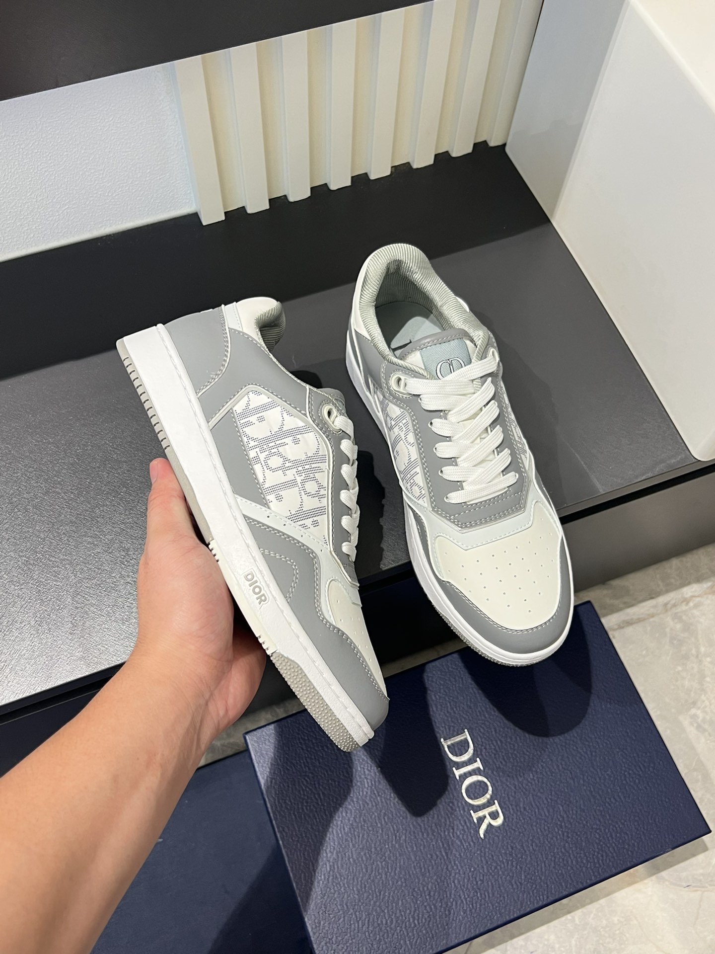 Dior B27 Low-Top Sneakers Grey White Oblique Casual Shoes Size 38-44 7 i1717491620 1191 4