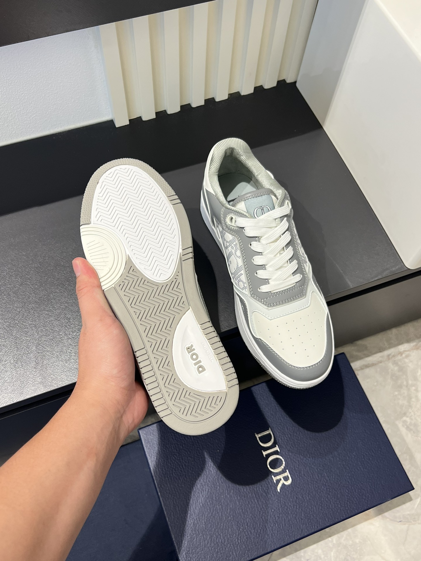 Dior B27 Low-Top Sneakers Grey White Oblique Casual Shoes Size 38-44 8 i1717491620 7870 0