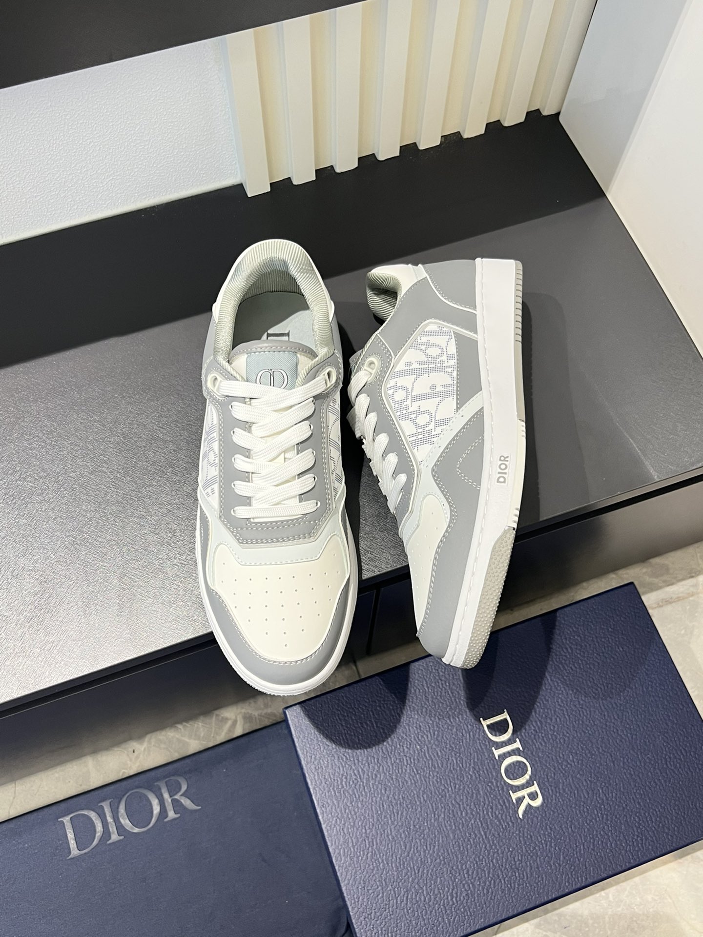 Dior B27 Low-Top Sneakers Grey White Oblique Casual Shoes Size 38-44 6 i1717491621 7010 7