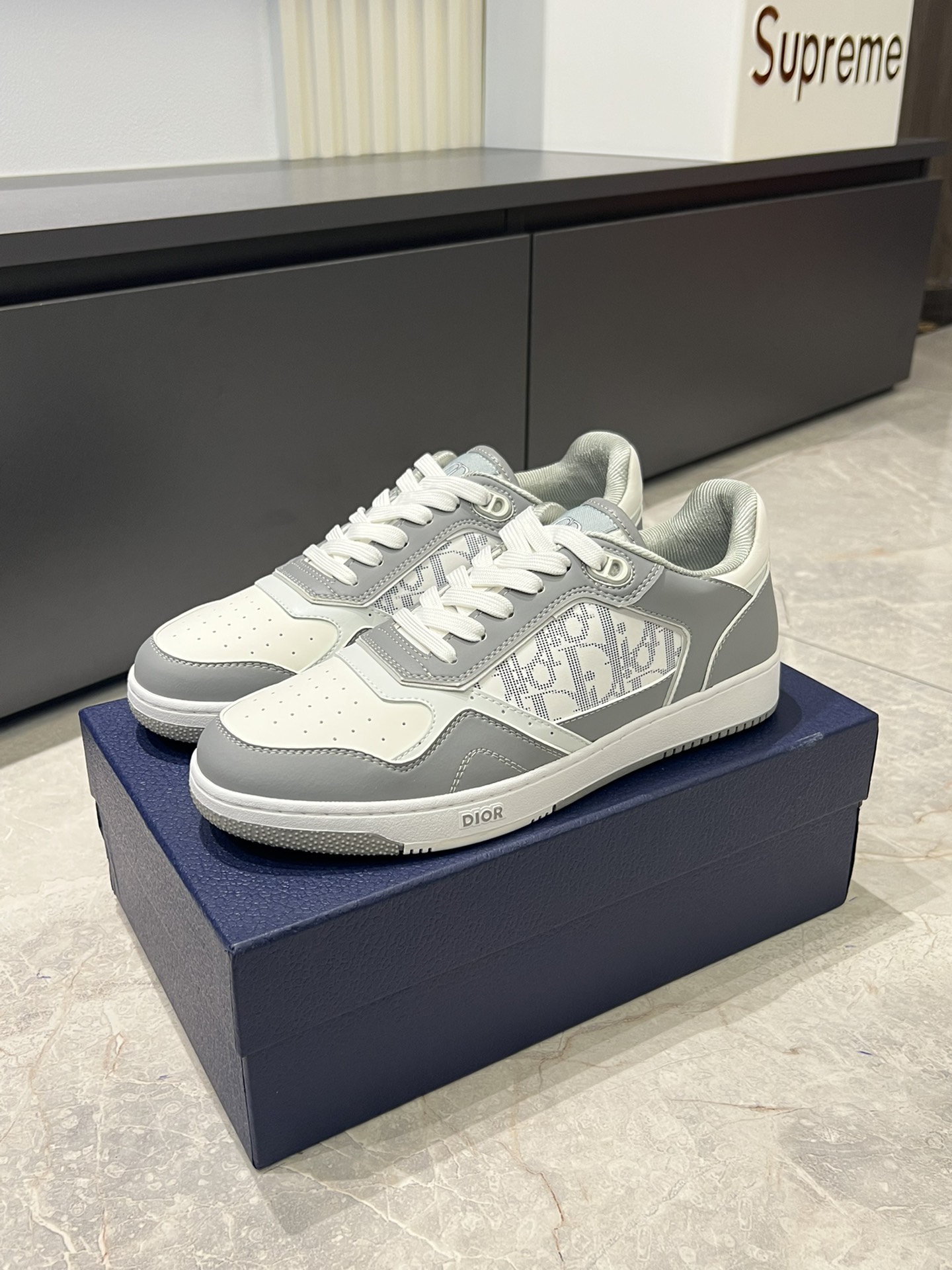 Dior B27 Low-Top Sneakers Grey White Oblique Casual Shoes Size 38-44 4 i1717491621 7391 8