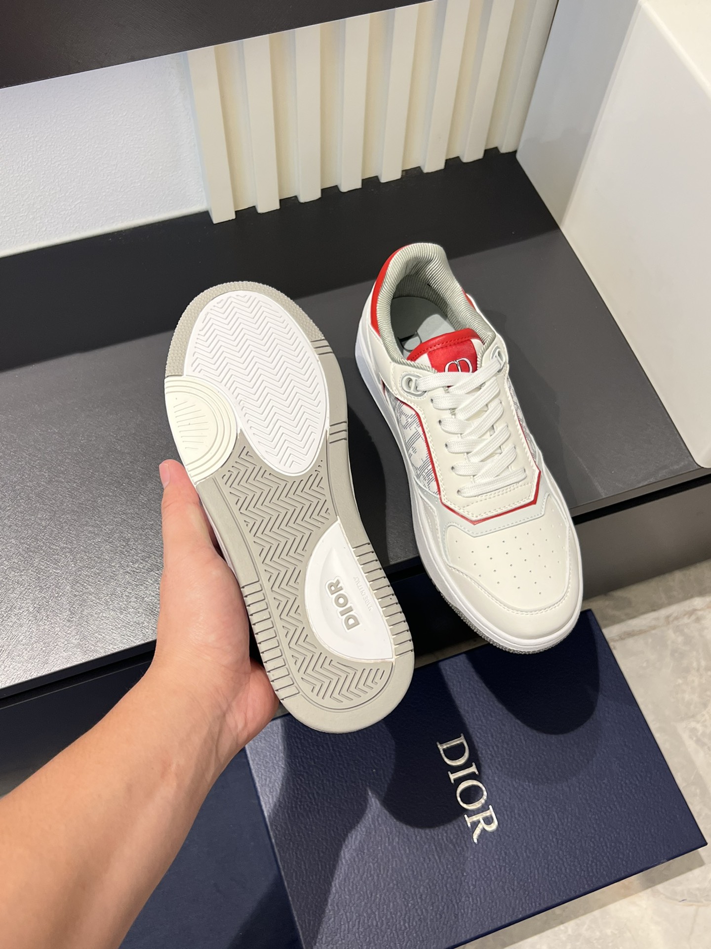 Dior B27 Low-Top Sneakers White Leather Oblique Jacquard, Men's Size 38-44 8 i1717491693 3327 7