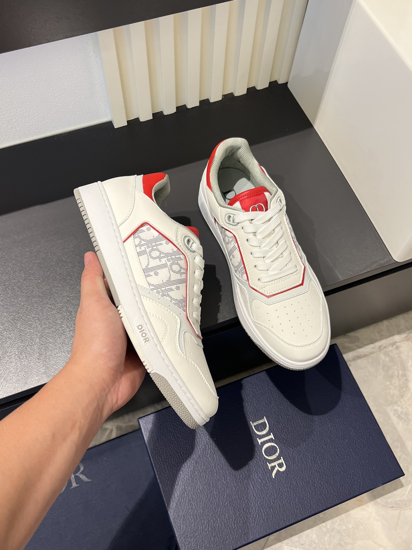 Dior B27 Low-Top Sneakers White Leather Oblique Jacquard, Men's Size 38-44 7 i1717491693 3529 4