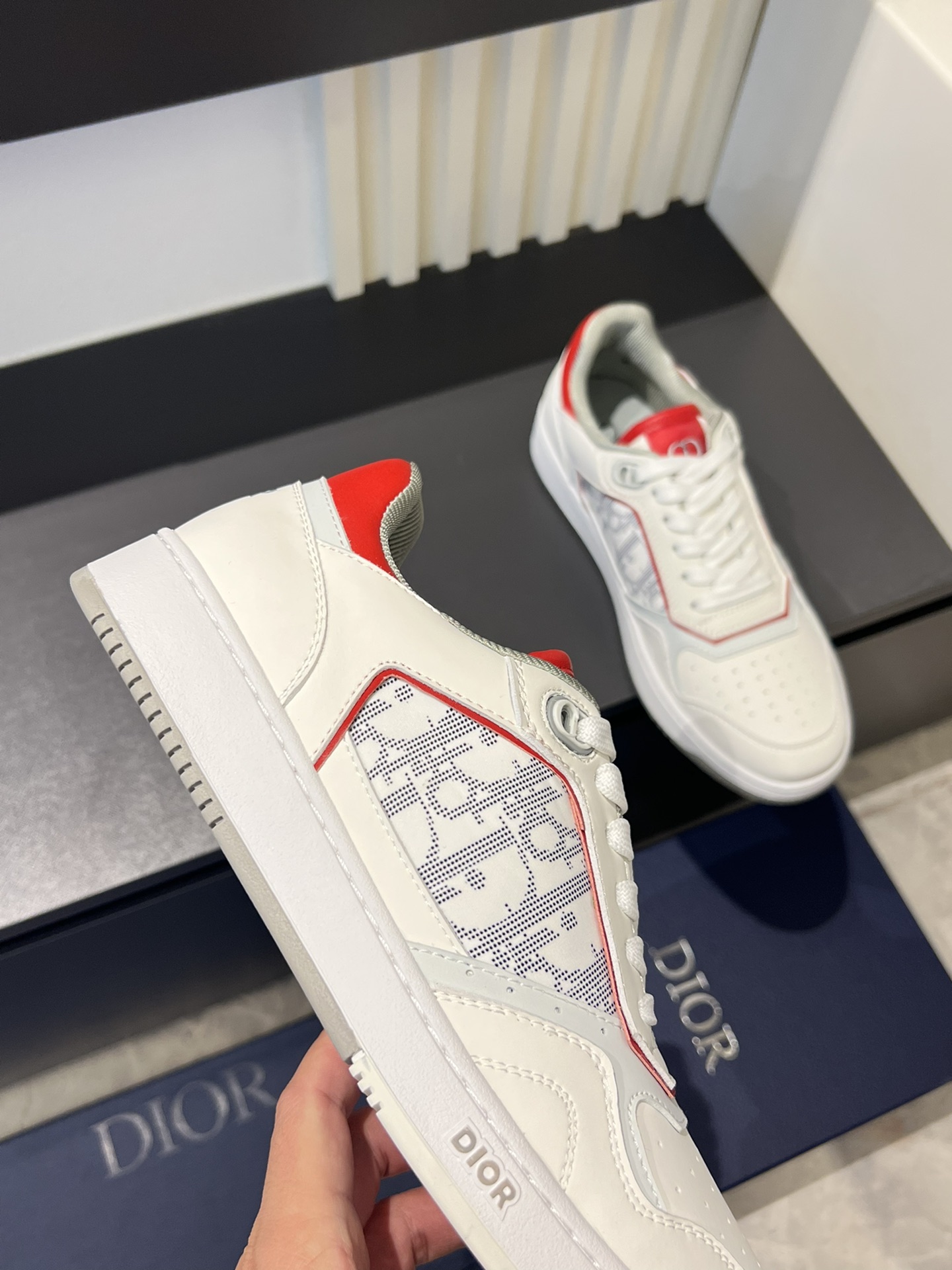 Dior B27 Low-Top Sneakers White Leather Oblique Jacquard, Men's Size 38-44 9 i1717491693 3823 0