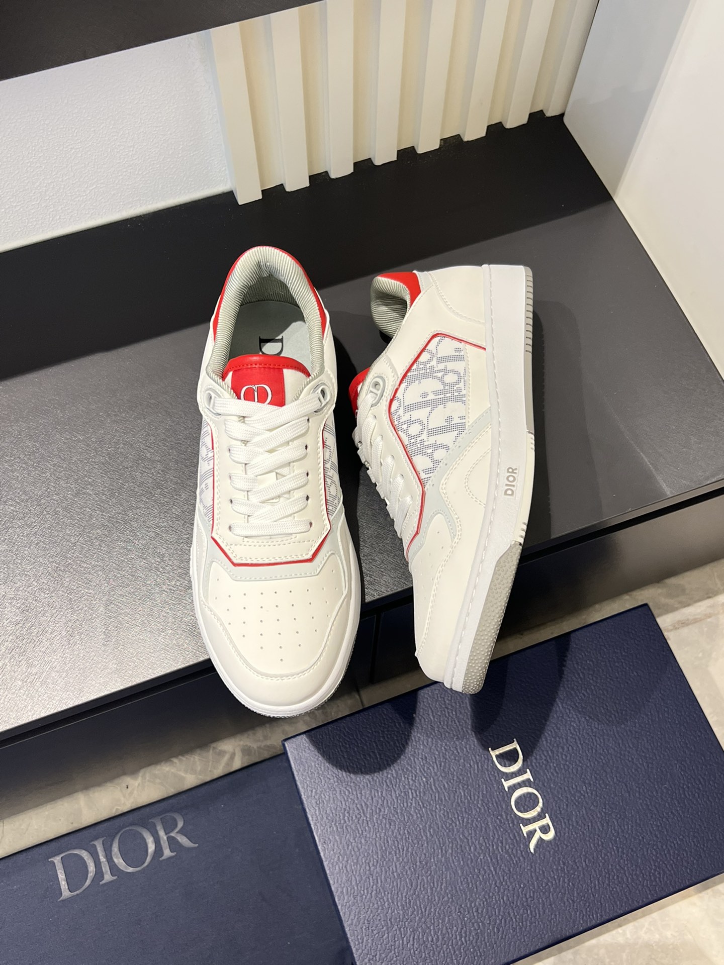 Dior B27 Low-Top Sneakers White Leather Oblique Jacquard, Men's Size 38-44 6 i1717491693 9164 8