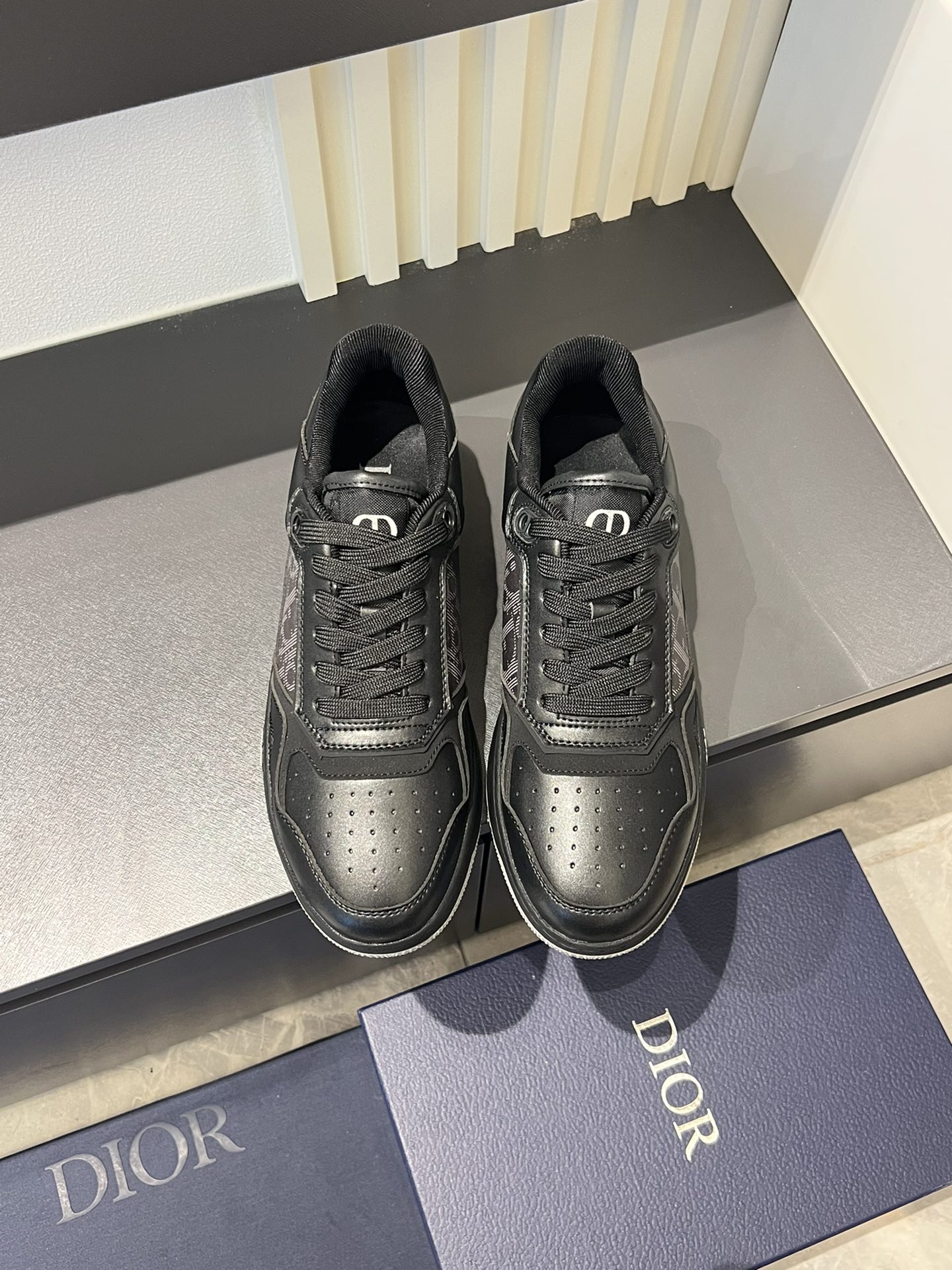 Dior B27 Oblique Print Sneakers, High-Top Leather Sneakers, Black 1 Dior B27 Oblique Print Sneakers, High-Top Leather Sneakers, Black