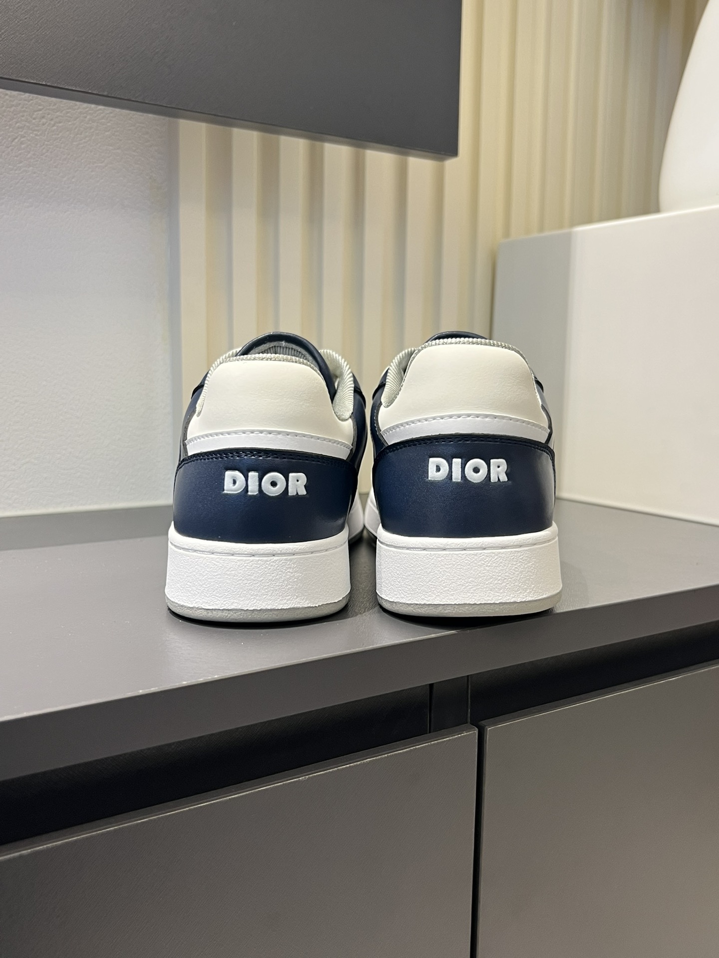 Dior B27 High-Top Sneakers in Gray and White Leather with Oblique Print 10 i1717491863 8585 3