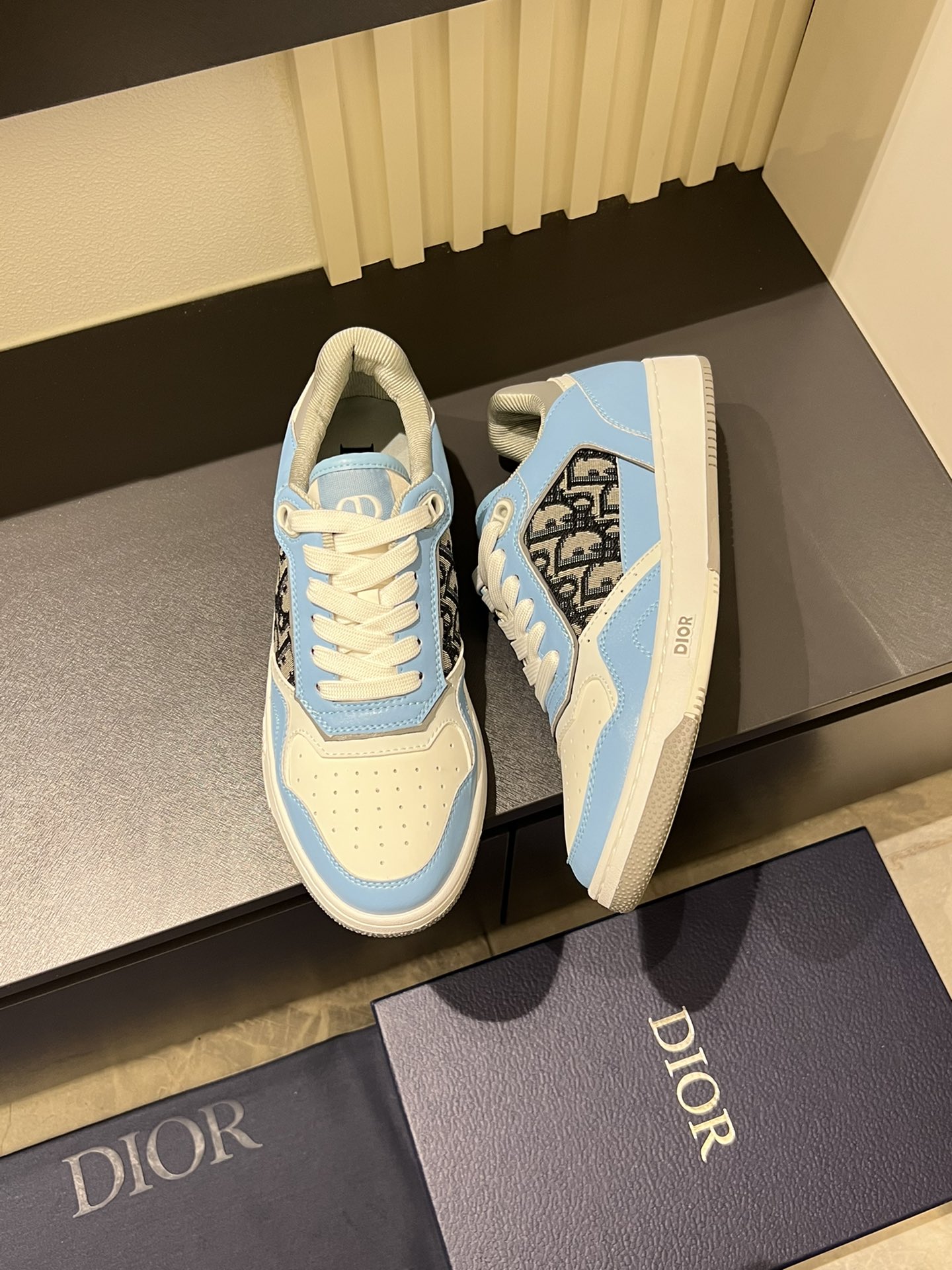 Dior B27 Light Blue Oblique Sneakers Low-Top Casual Shoes Unisex 6 i1717492110 1037 1