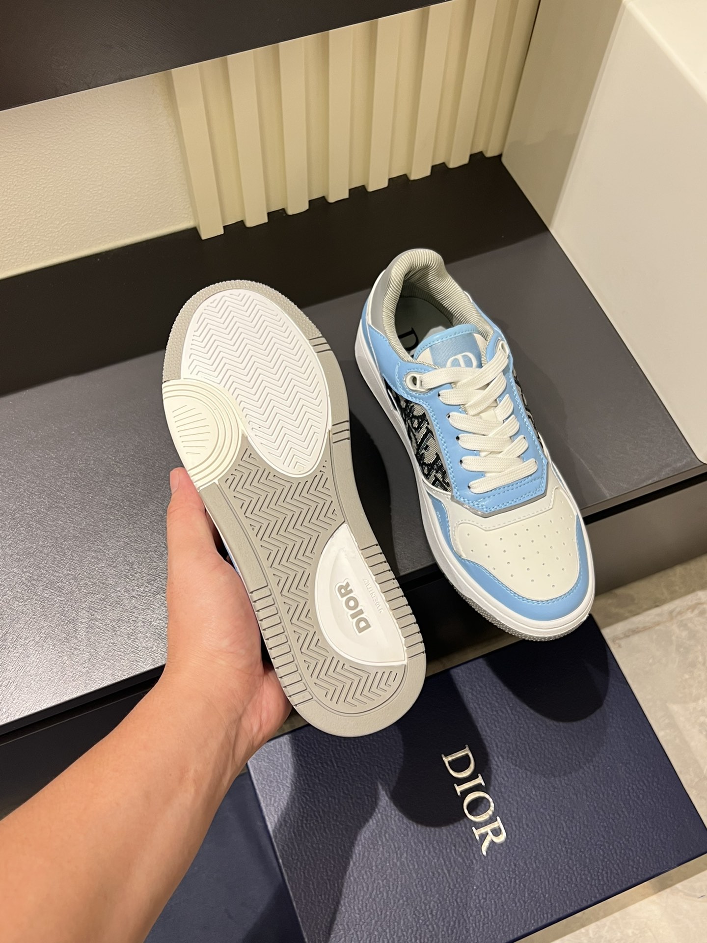 Dior B27 Light Blue Oblique Sneakers Low-Top Casual Shoes Unisex 8 i1717492110 8240 6