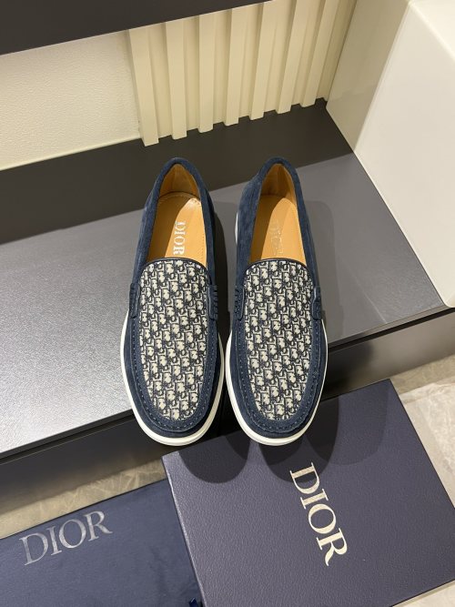 DIO Men's Casual Loafers in Suede with Signature Canvas and Rubber Sole 1 DIO Men's Casual Loafers in Suede with Signature Canvas and Rubber Sole