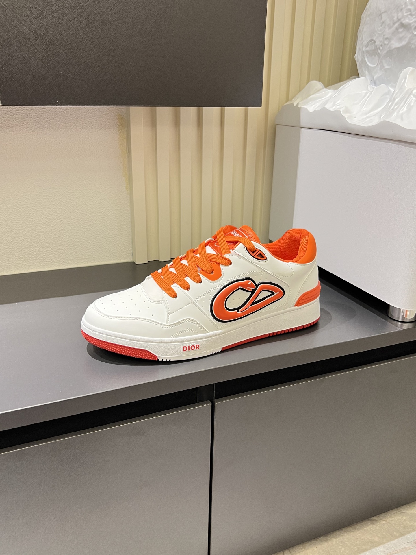 Dior B27 High-Top Sneakers White and Orange Leather Casual Shoes 6 i1745833011704 6296 0 6