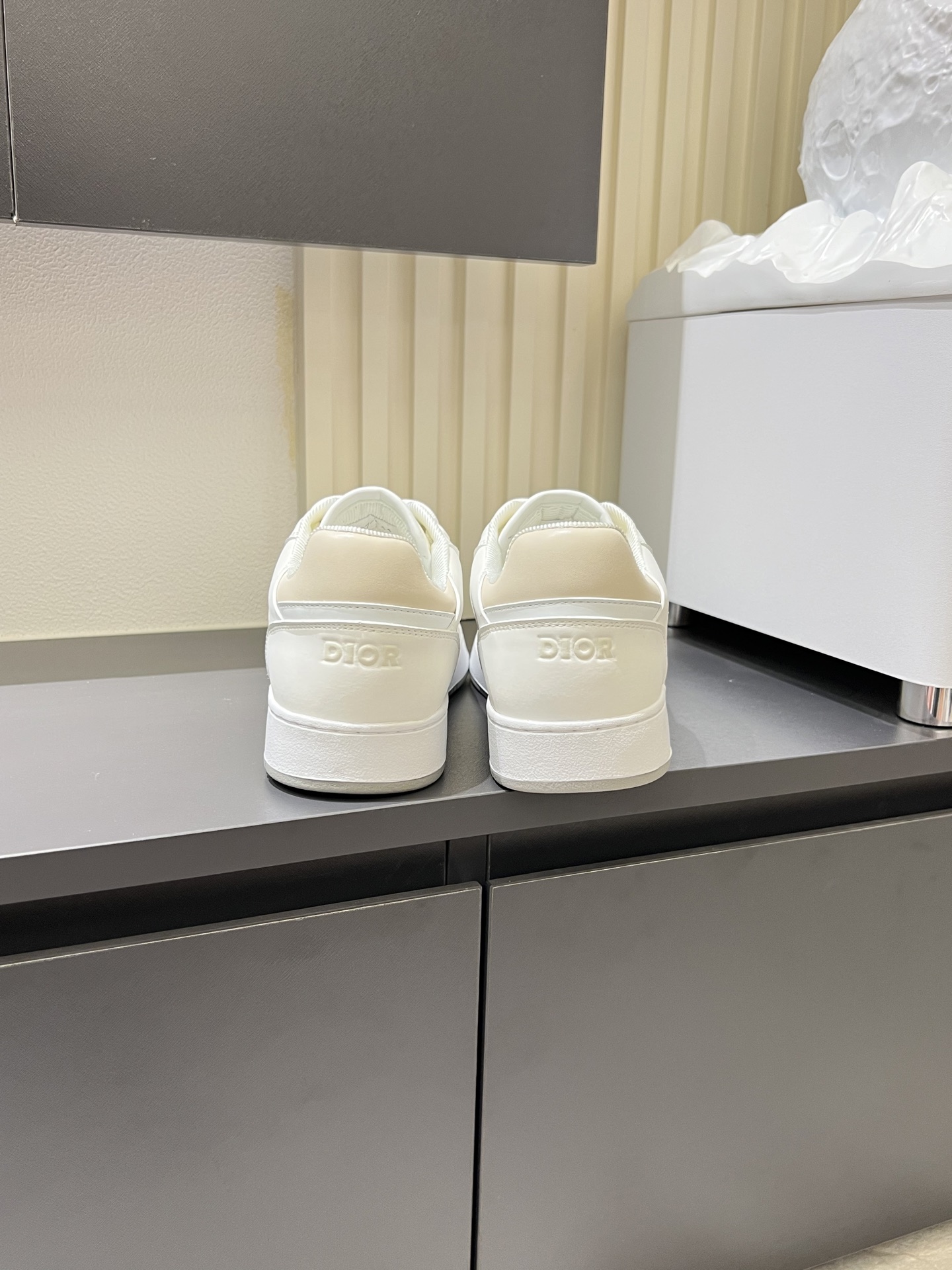 Dior B27 Low-Top Sneakers, Gray and White Calfskin, Oblique Print Inserts 10 i1745833306707 1611 0 3