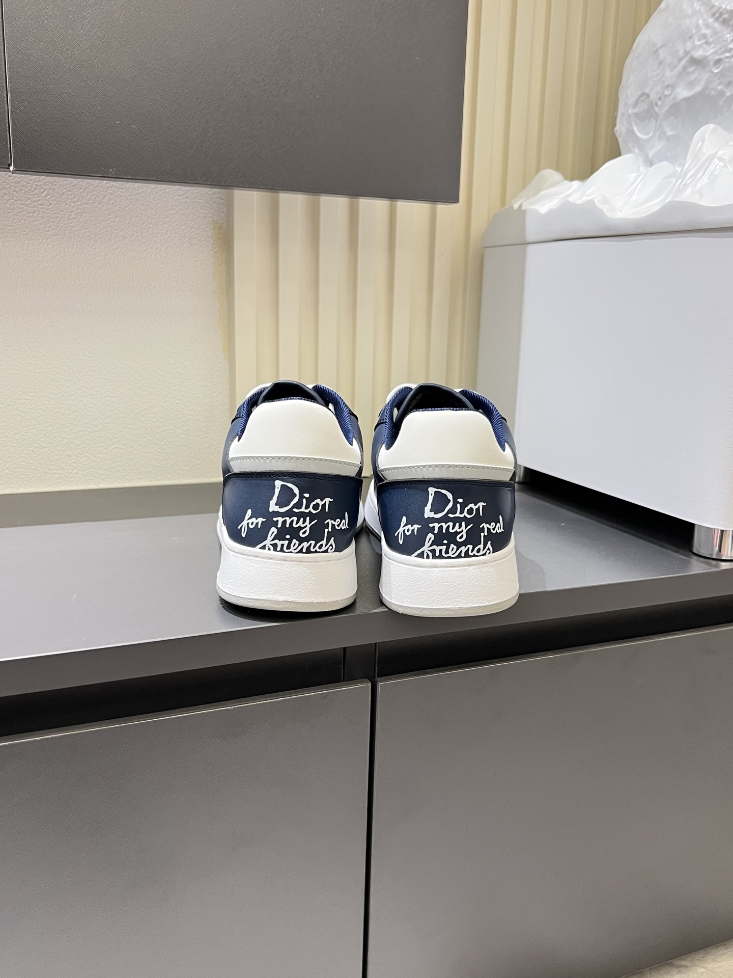 Dior B27 High-Top Sneakers in Gray and White Leather with Oblique Print 10 i1745833390774 999 0 3