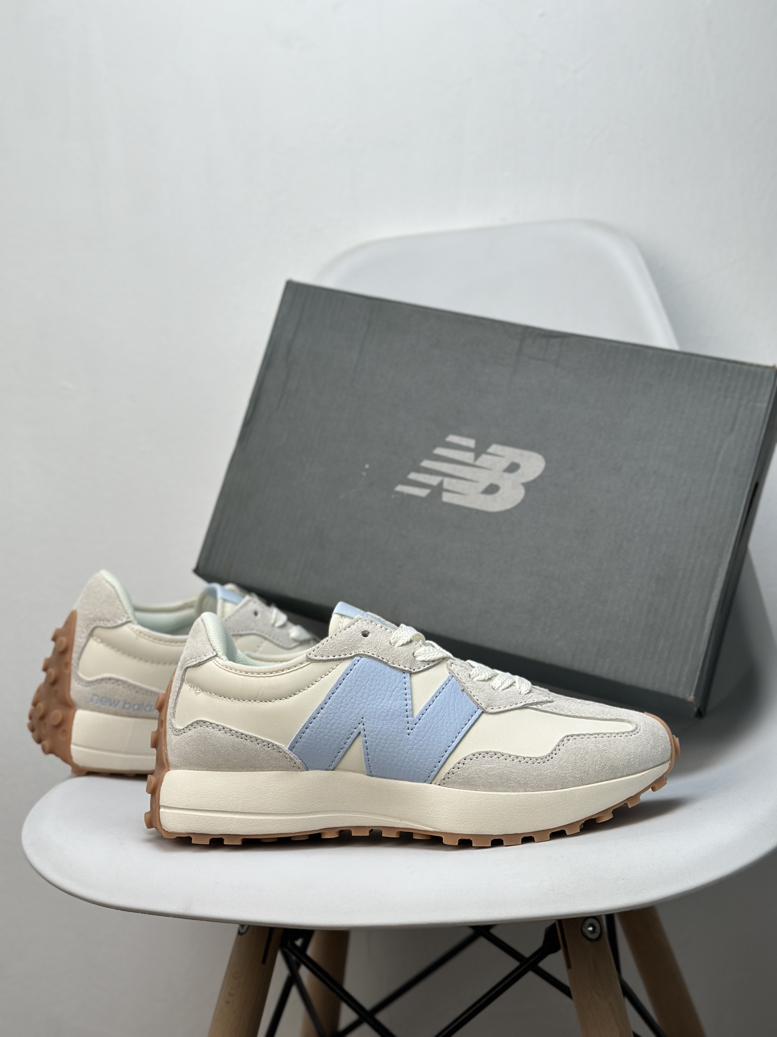 New Balance 327 Retro Sneakers - Leather, Suede, and EVA Midsole (MS327OT) 10 i1734676262 2782 8
