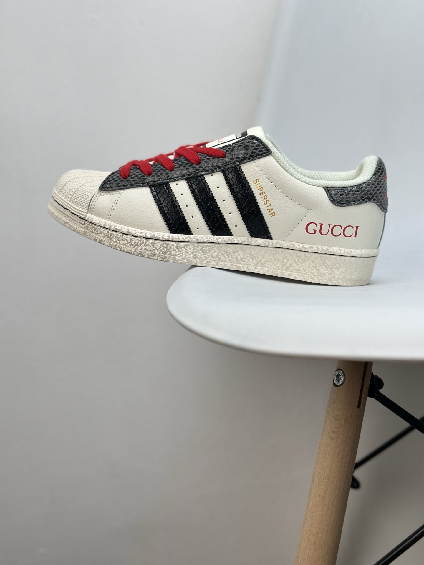 Adidas Originals Superstar x Gucci White Black Red Leather Sneakers