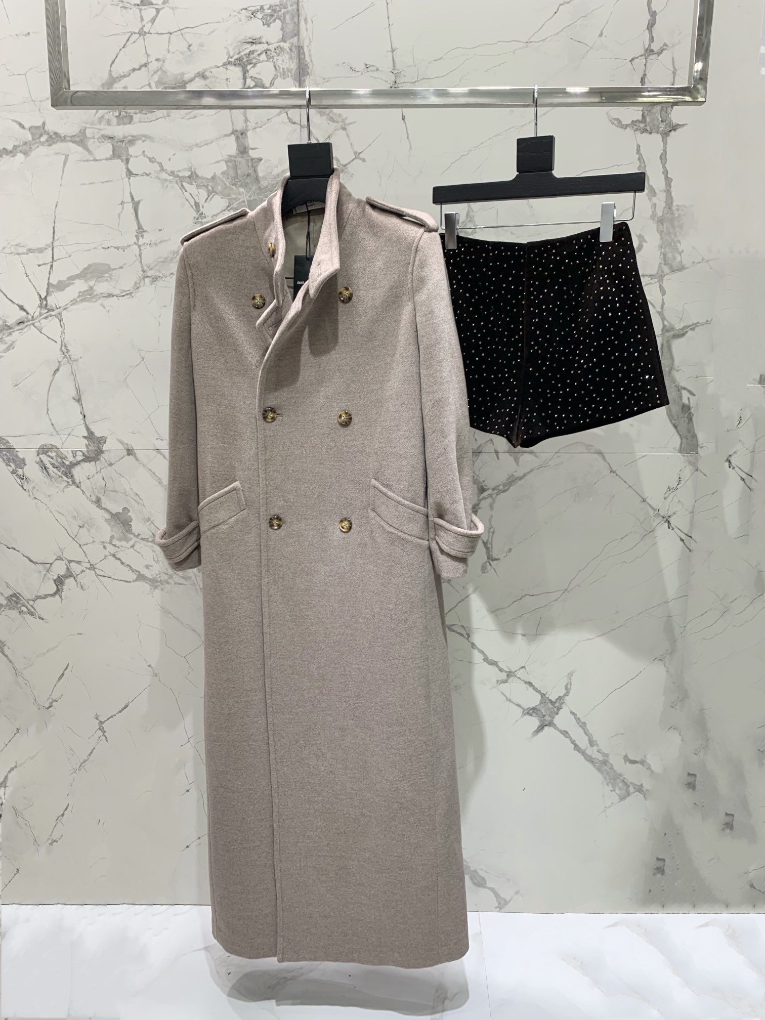 Yves Saint Laurent Wool Overcoat – Elegant Longline Design, Premium Quality