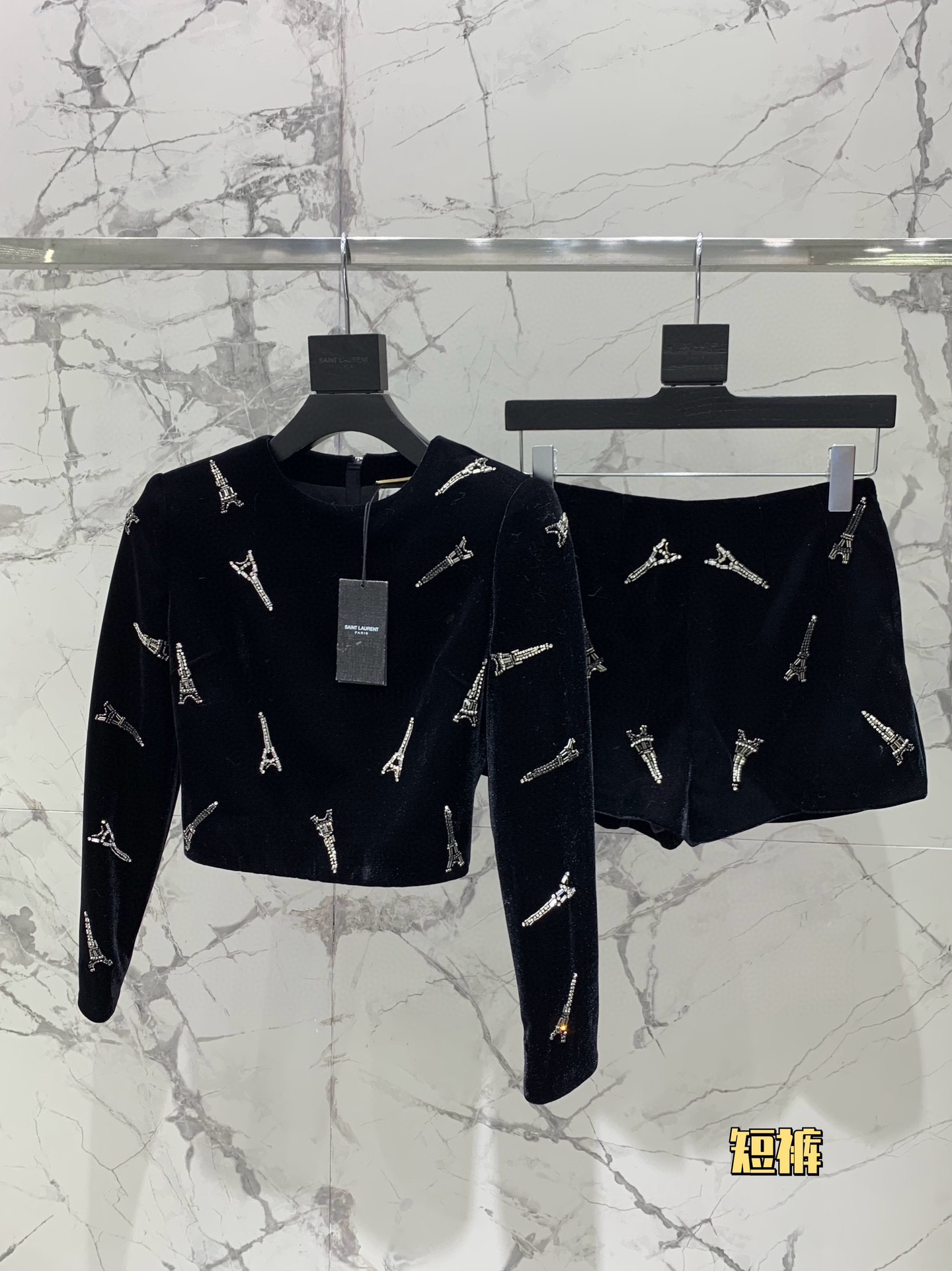 Hand-Ordered Velvet Shorts by SANT LAUREN*: Custom Pagoda Hardware for YSL Fans - 图片 9