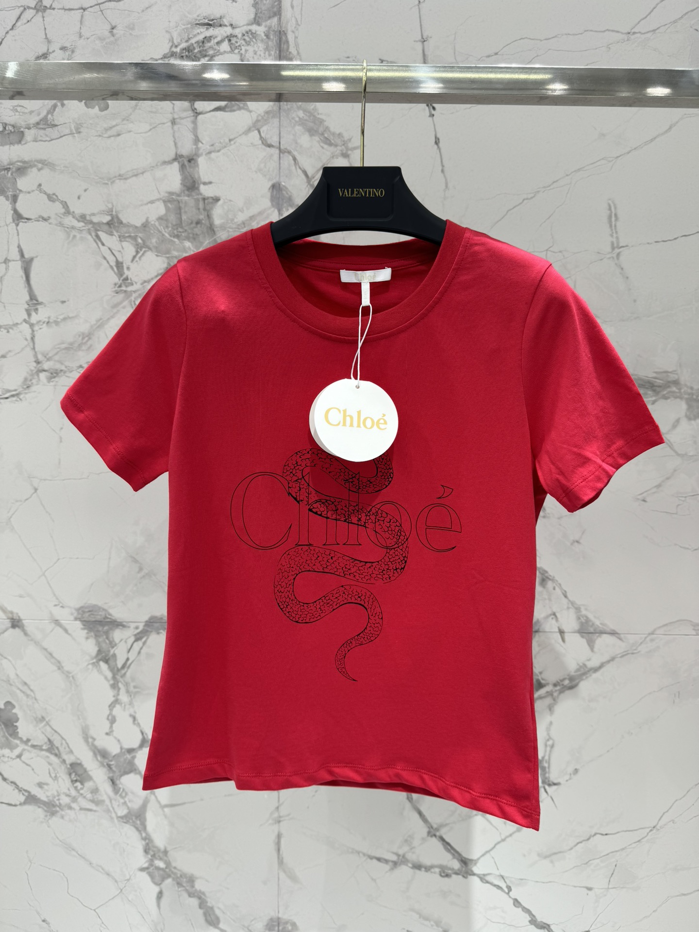 NO:315266,* Chloe 2025 new T, Snake Year Red Hot T yb Customized High Version Simple Small Edition Fashionable and versatile items Four Seasons Thin Model SML, Alexander Wang19860909* 克洛伊 2025新款T 蛇年红色爆款T yb定制高版本 简约小版型 时尚百搭单品 四季薄款 码数SML,,alexander wang,Women's clothing