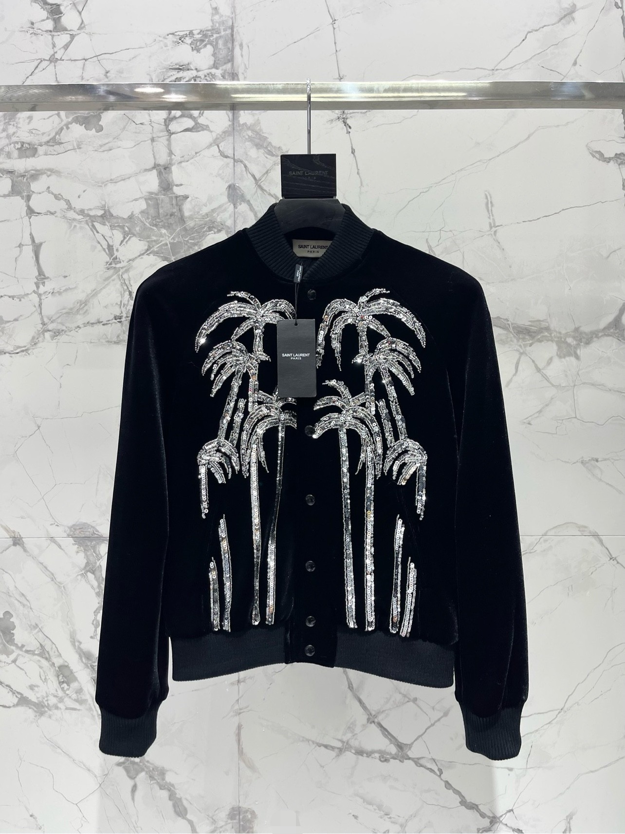 Yves Saint Laurent Velvet Embroidered Palm Tree Jacket - Stylish & Unique 2 a1758809218183 0233