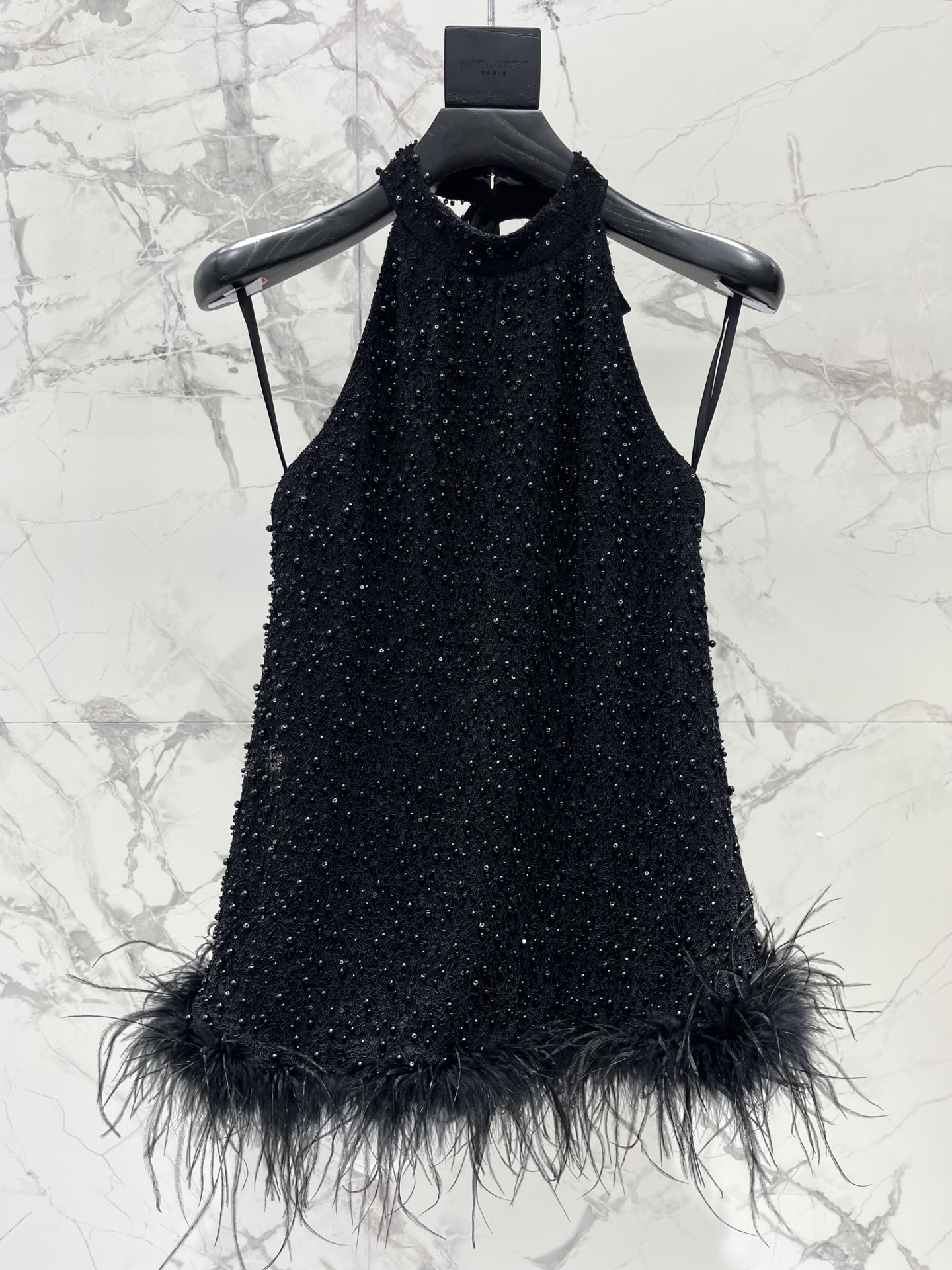 YSL Women 𝗦𝗔𝗜𝗡𝗧 𝗟𝗔𝗨𝗥𝗘𝗡* Holy Family New Heavy Industry Nailed Halter S Top — photo 3