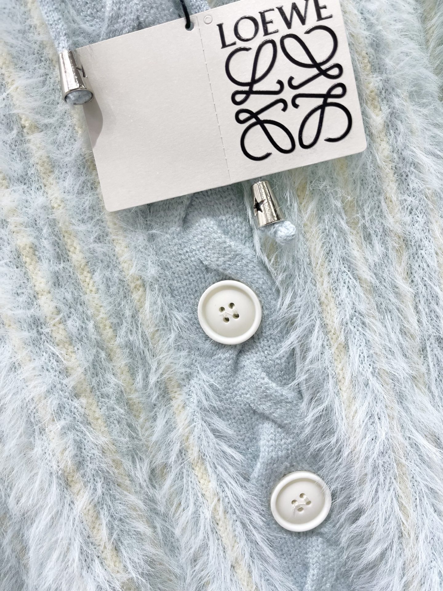LOEWE Women 𝗟𝗢𝗘𝗪𝗘* Loewe New embroidered imitation mink knitted hooded cardigan — photo 5