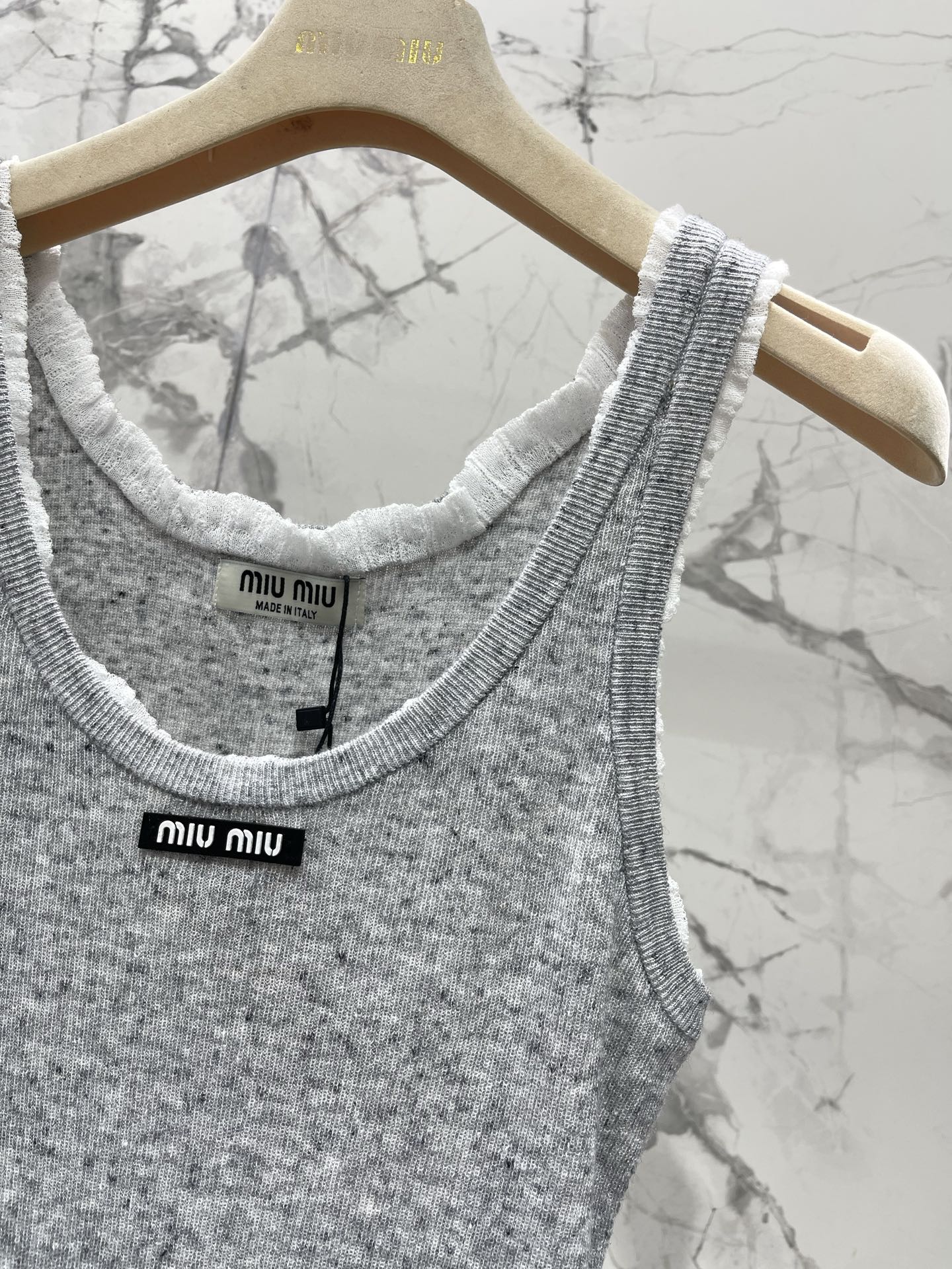 Miumiu Women 𝗠𝗜𝗨𝗠𝗜𝗨* Miu Miu early spring New lace girly age-reducing knitted vest — photo 3