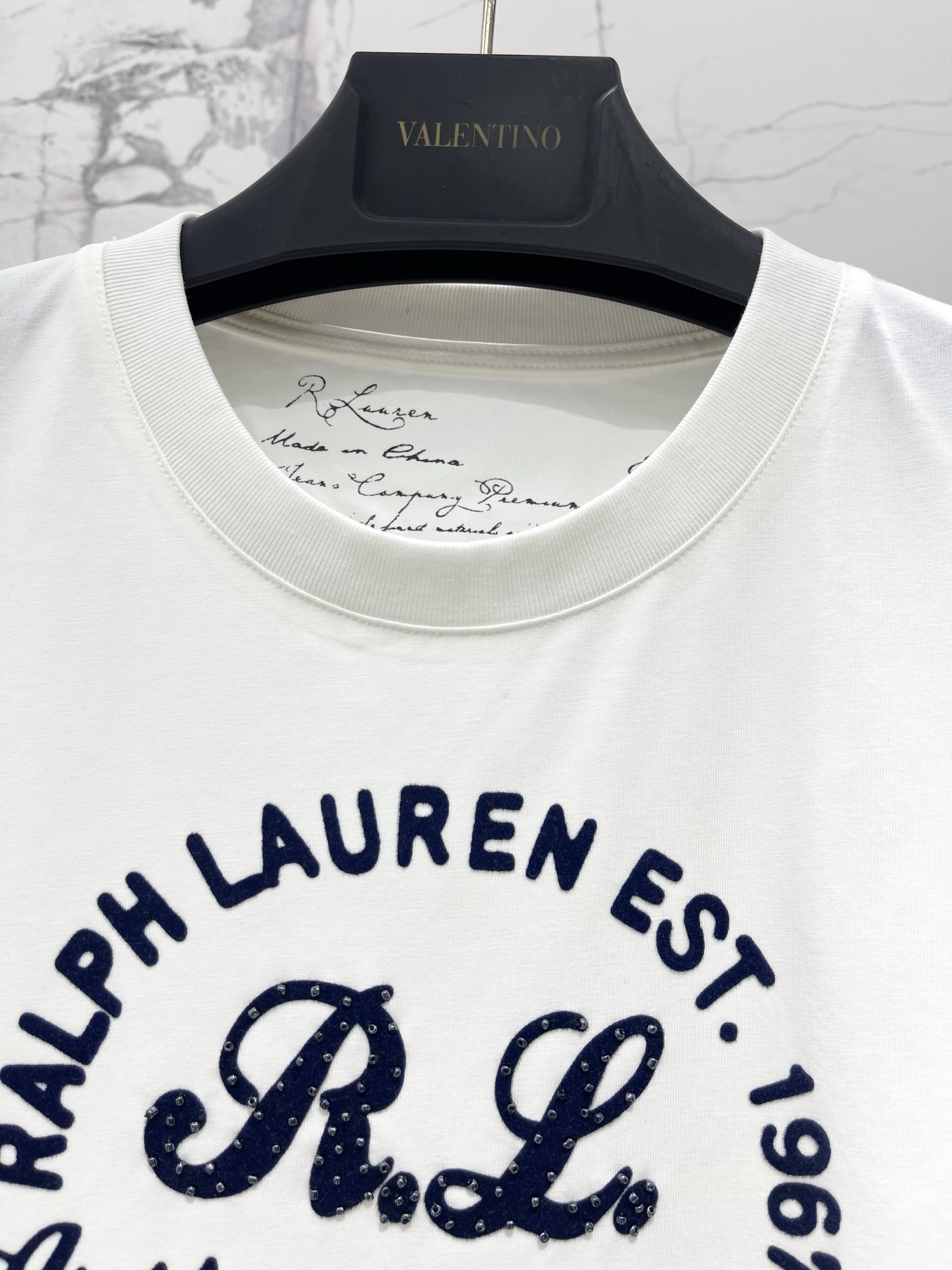 Футболка женская белая с принтом Ralph Lauren