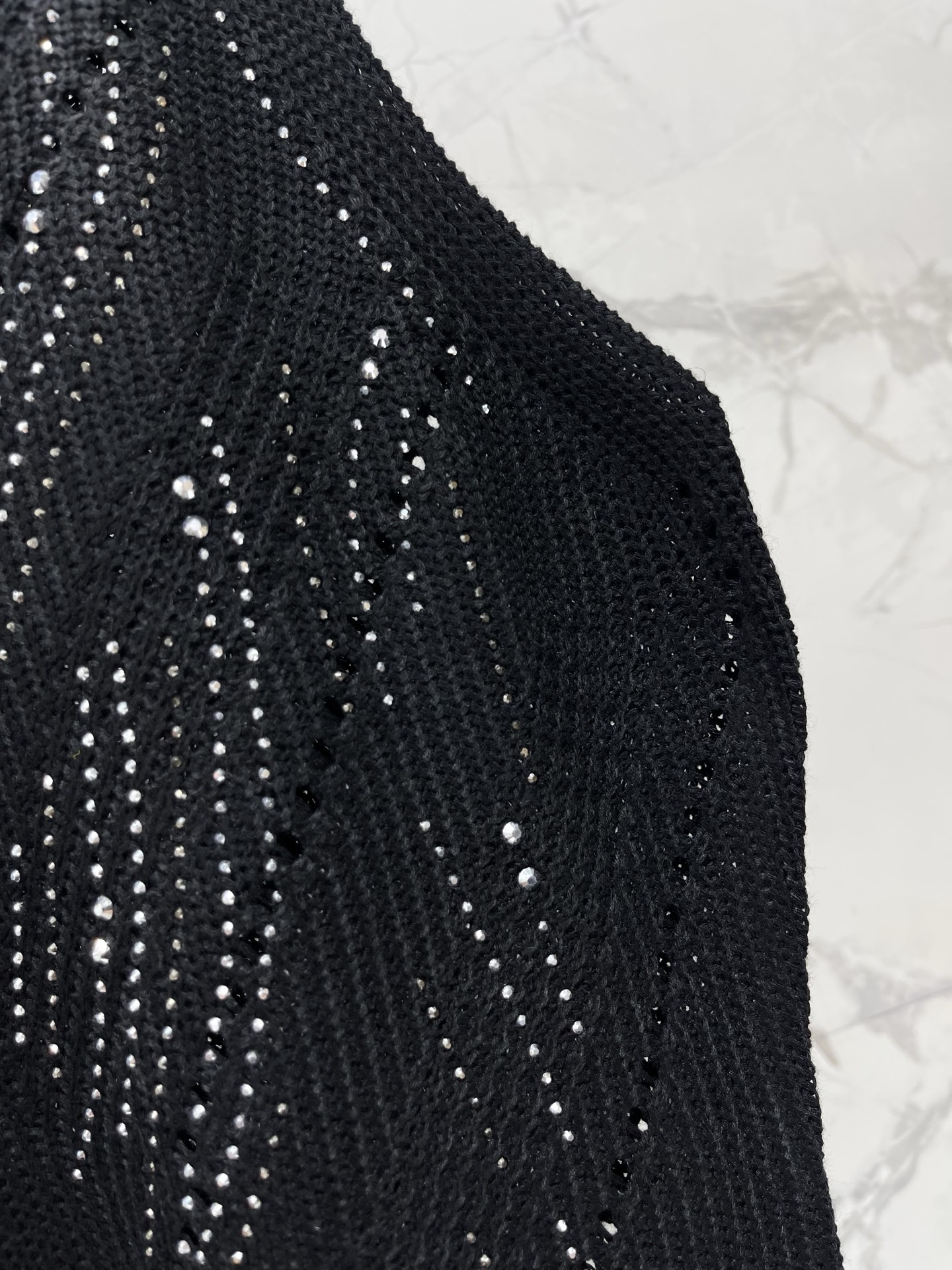 Chanel Rhinestone Openwork Knit Vest Tank Top