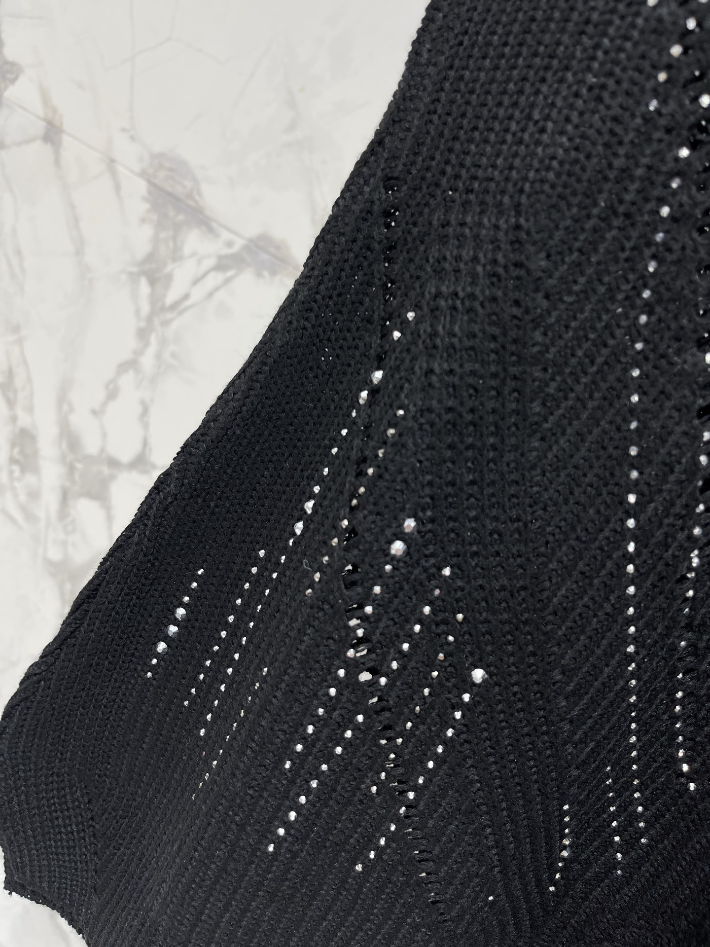 Chanel Rhinestone Openwork Knit Vest Tank Top