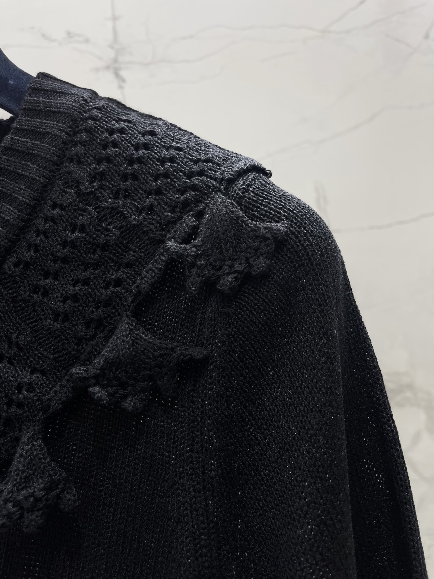 Louis Vuitton Hollow Lace Tassel Knit Short Sleeve