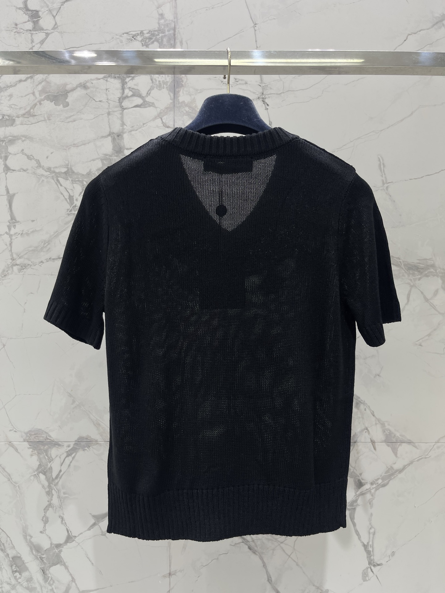 Louis Vuitton Hollow Lace Tassel Knit Short Sleeve