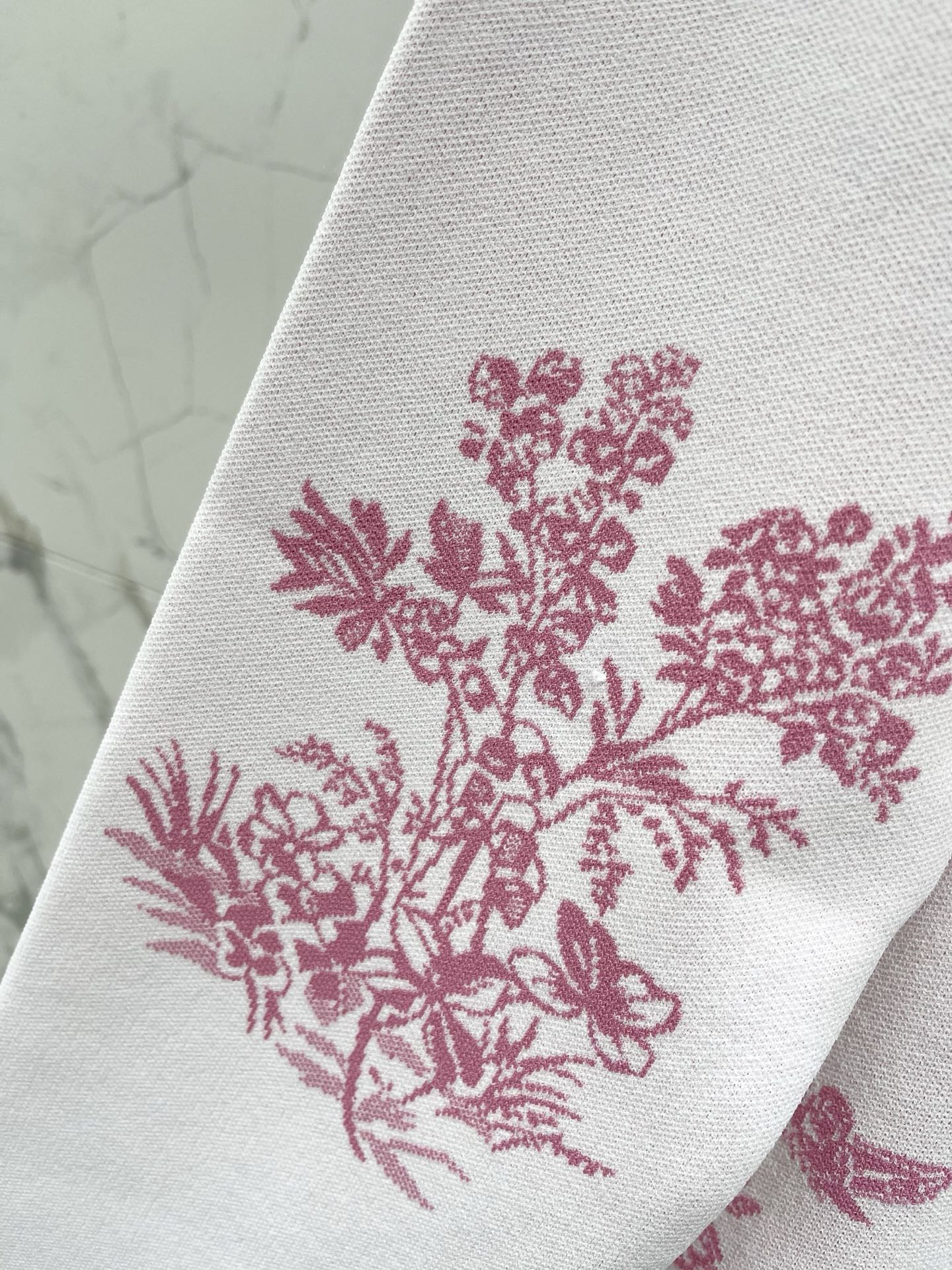Dior White Pink Botanical Print Lapel Knit Jacket