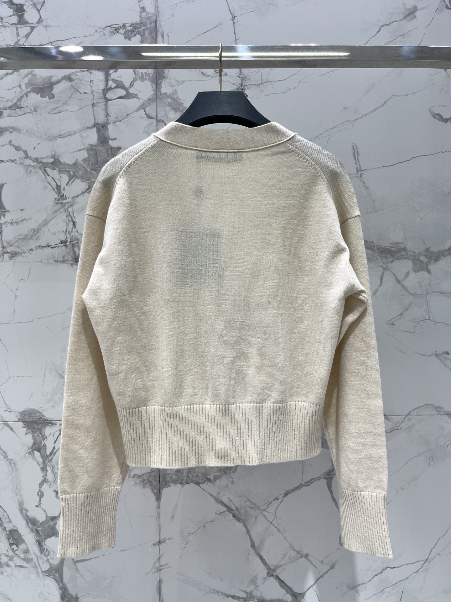 Louis Vuitton Embroidery Rhinestone Button Knit Ca