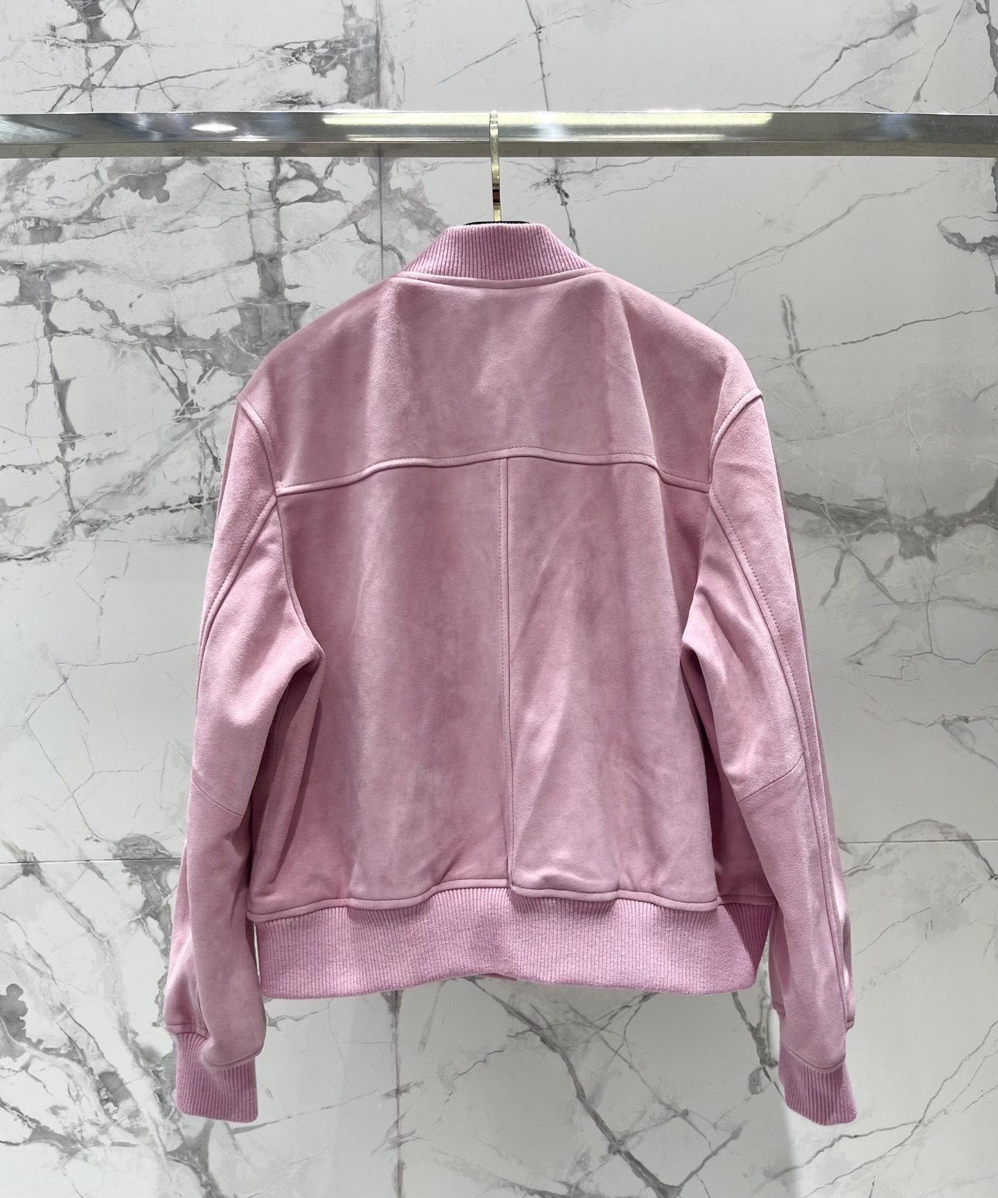 CHANEL Pink Four Pocket Bomber Jacket