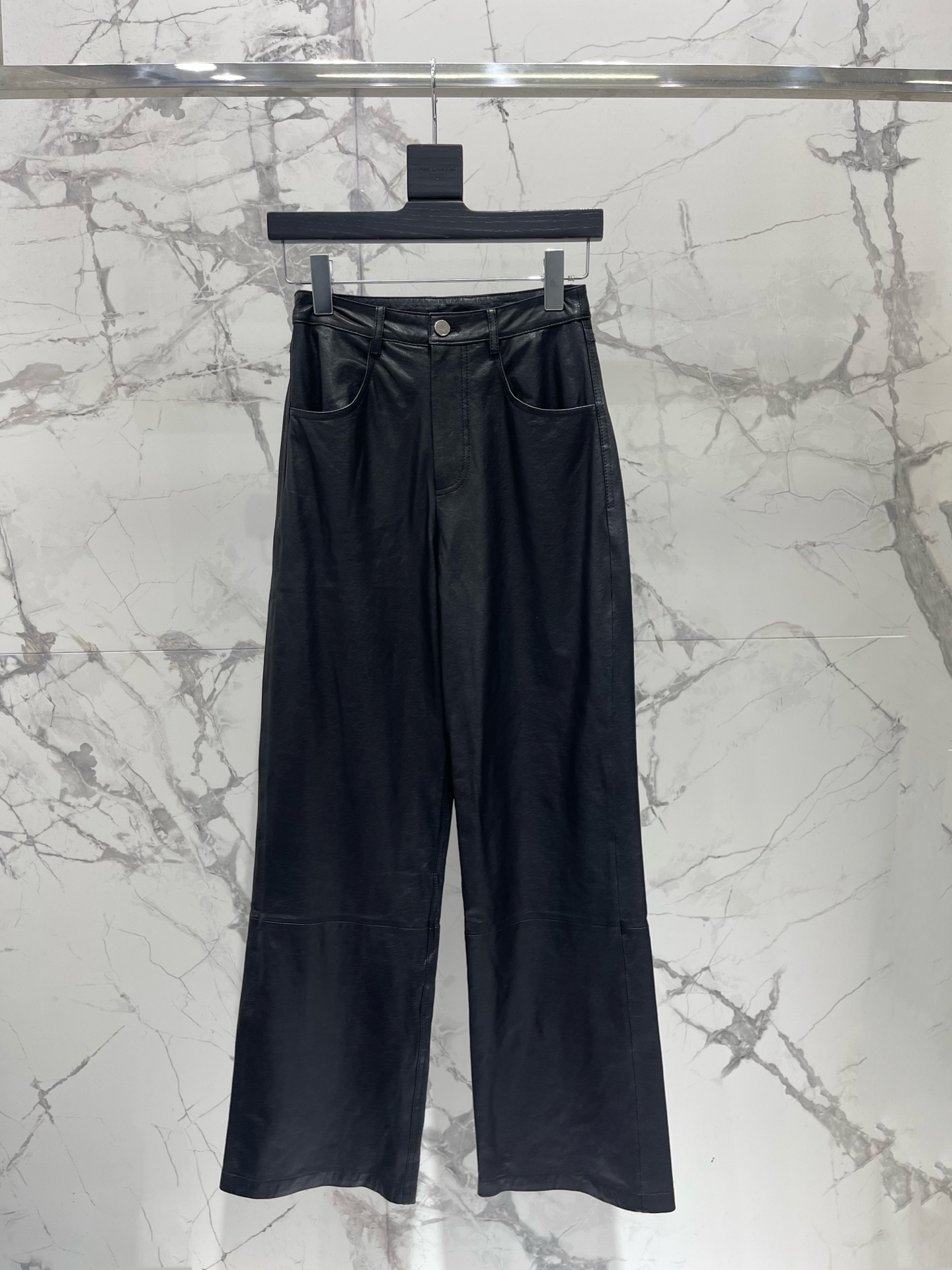 Bottega Veneta Black Leather Trousers