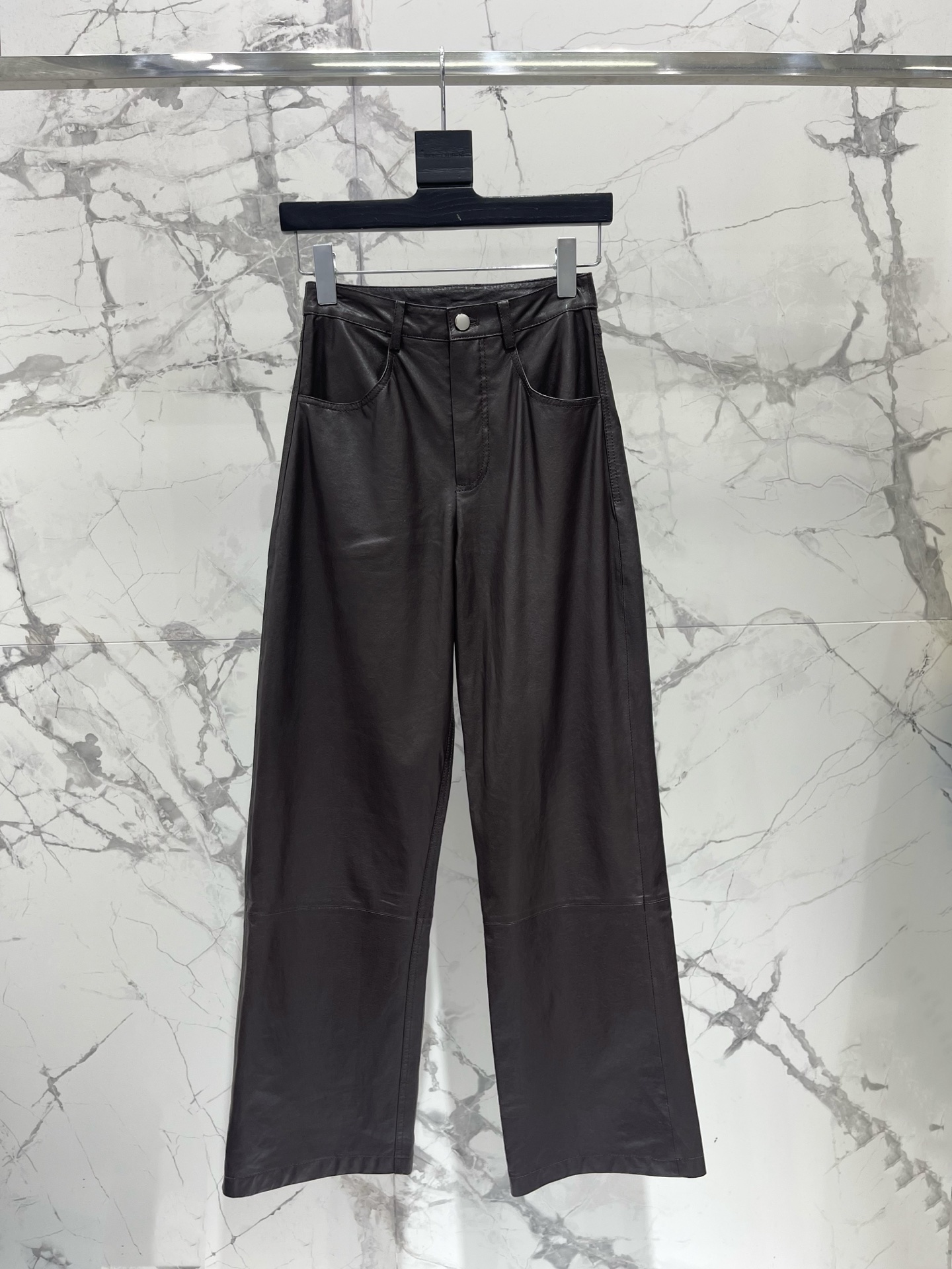 Bottega Veneta Brown Leather Trousers