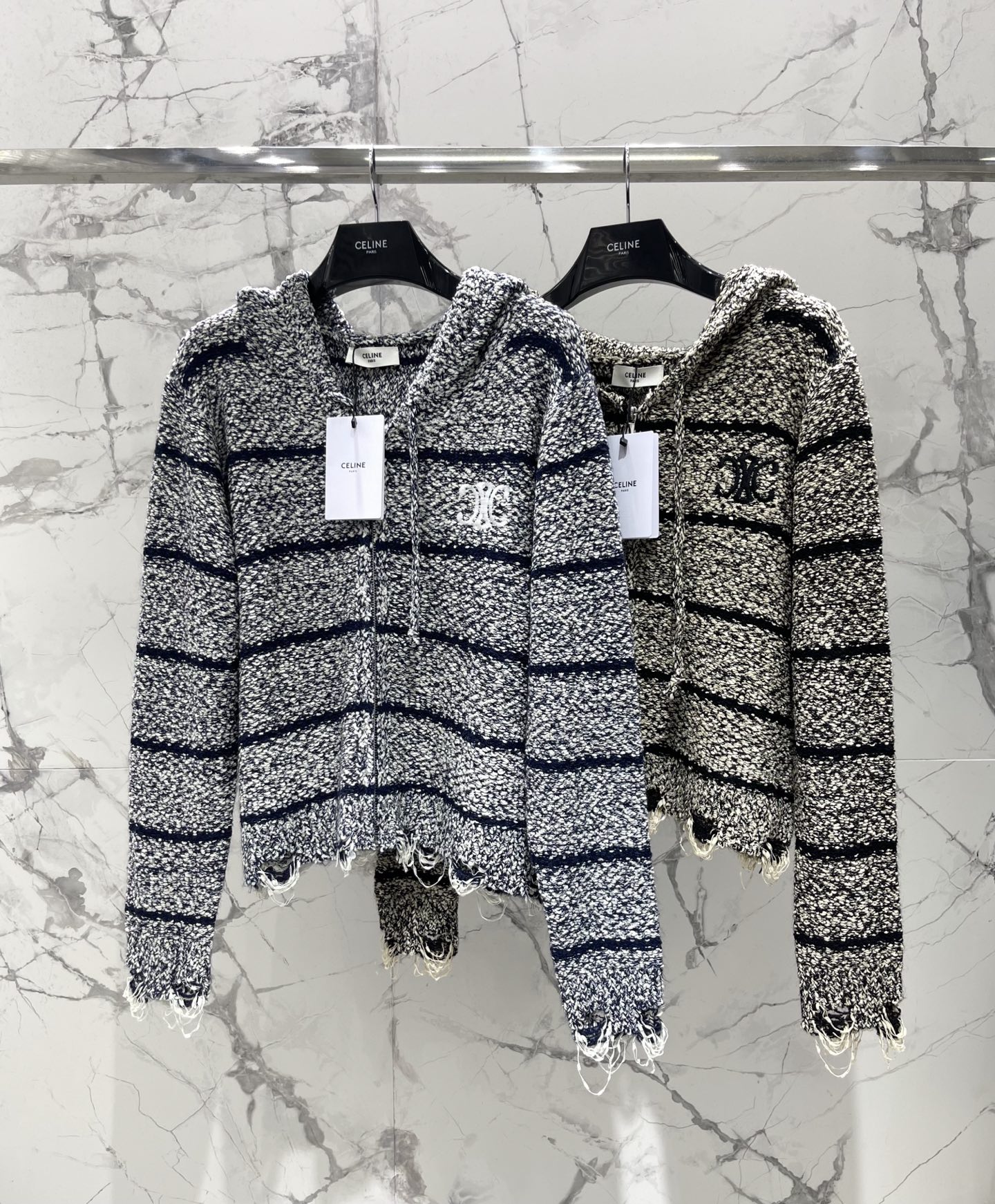 Celine Textured Hooded Sweater