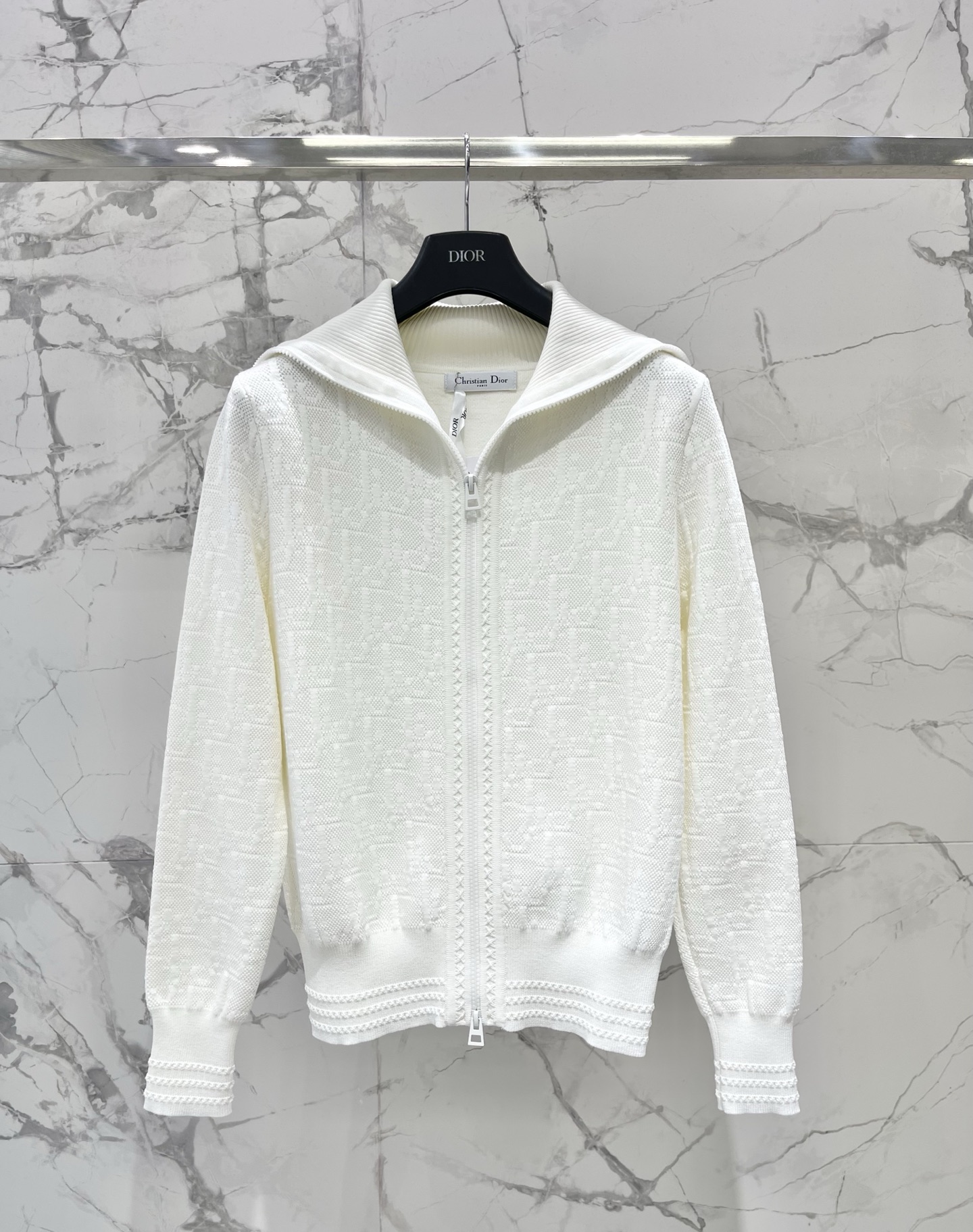 Dior White Zip Hoodie