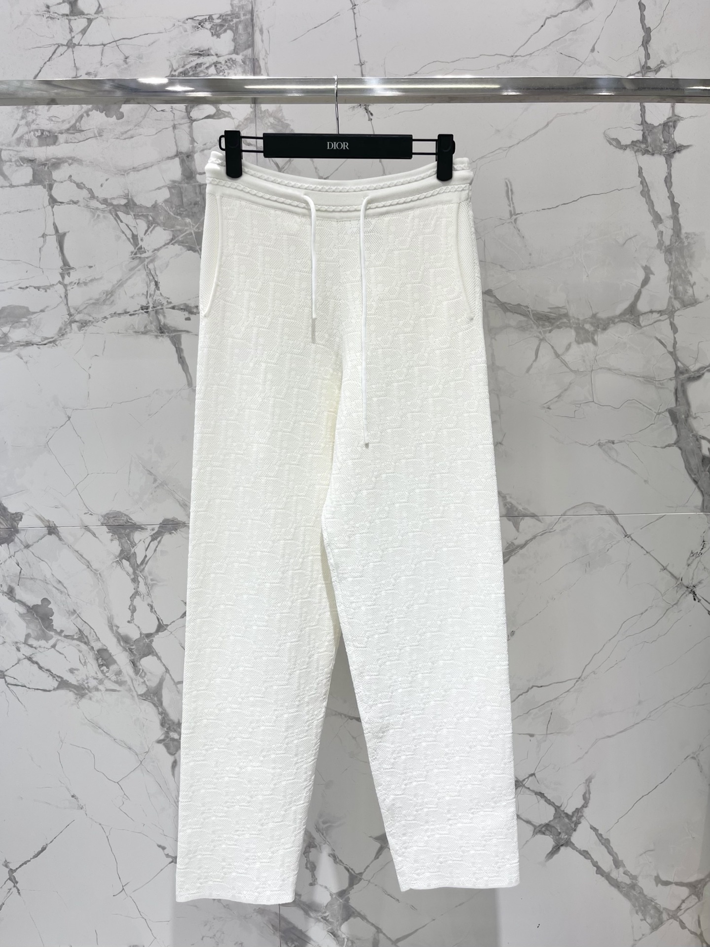 Dior White Drawstring Pants