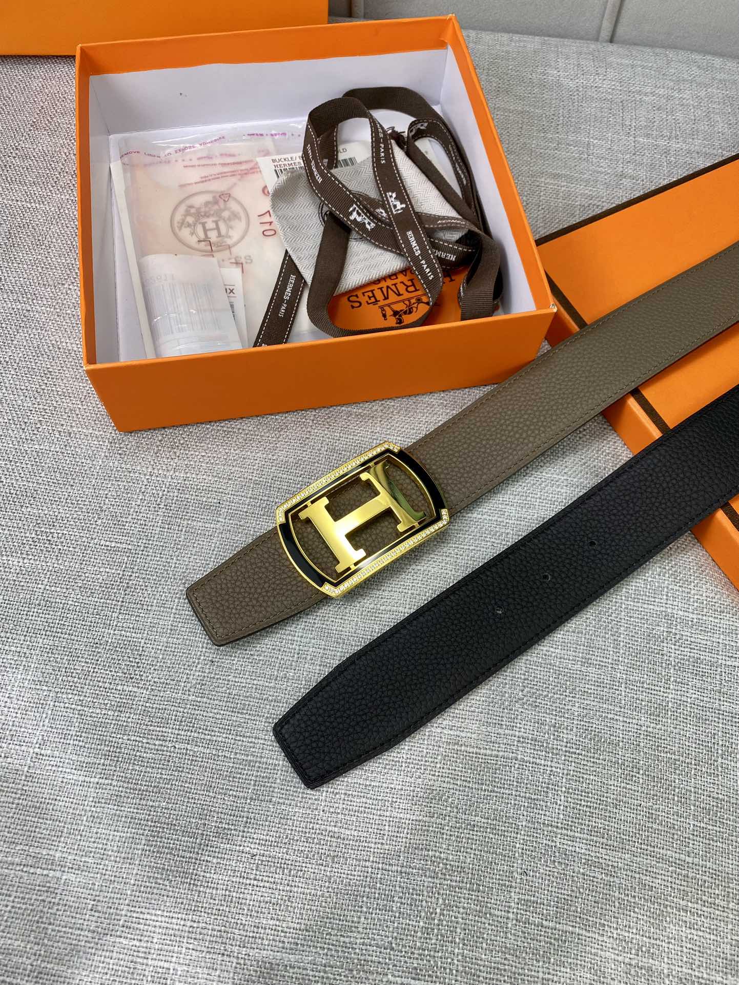 Hermes-38MM爱马仕专柜同步进口epsom双面小牛皮精钢精品五金双面可用