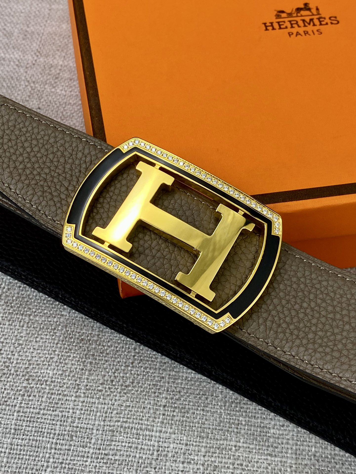 Hermes-38MM爱马仕专柜同步进口epsom双面小牛皮精钢精品五金双面可用